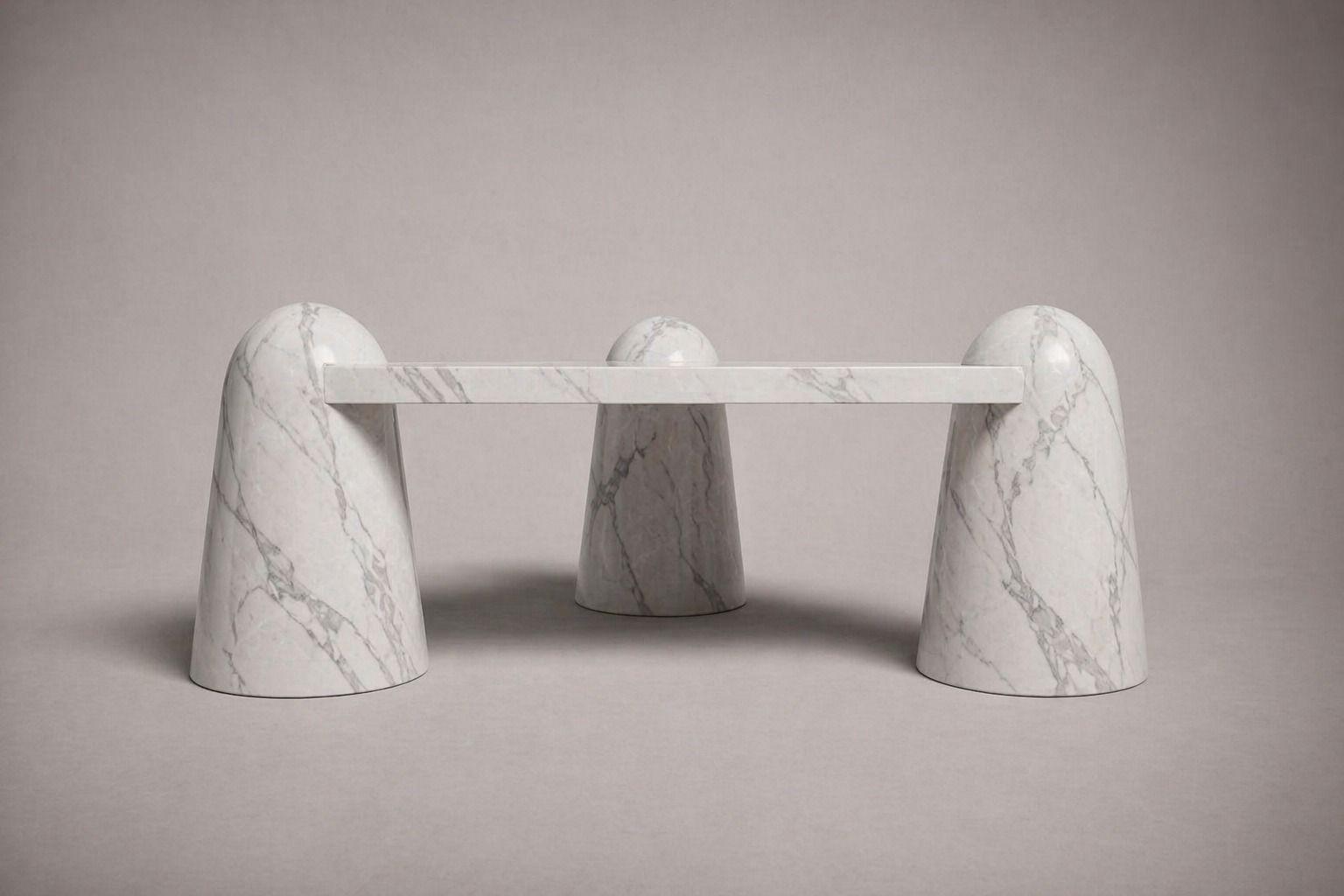 Bonna Italian Carrara Marble Round Coffee Table