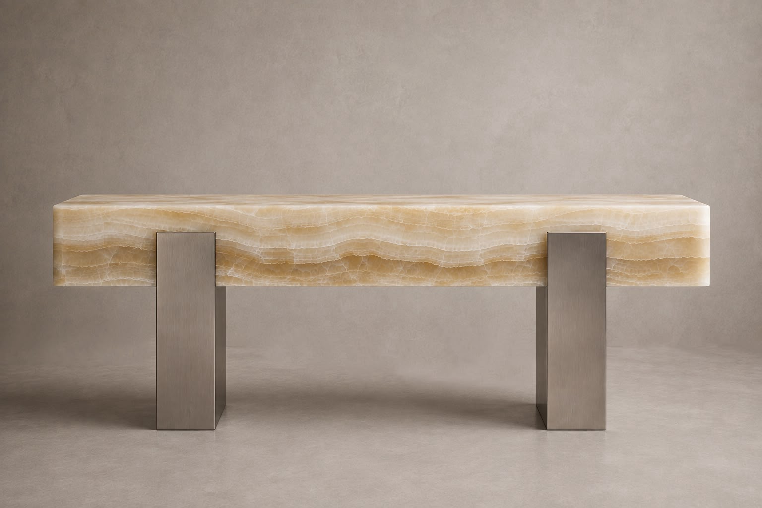 Alba Green Onyx Marble Console Table