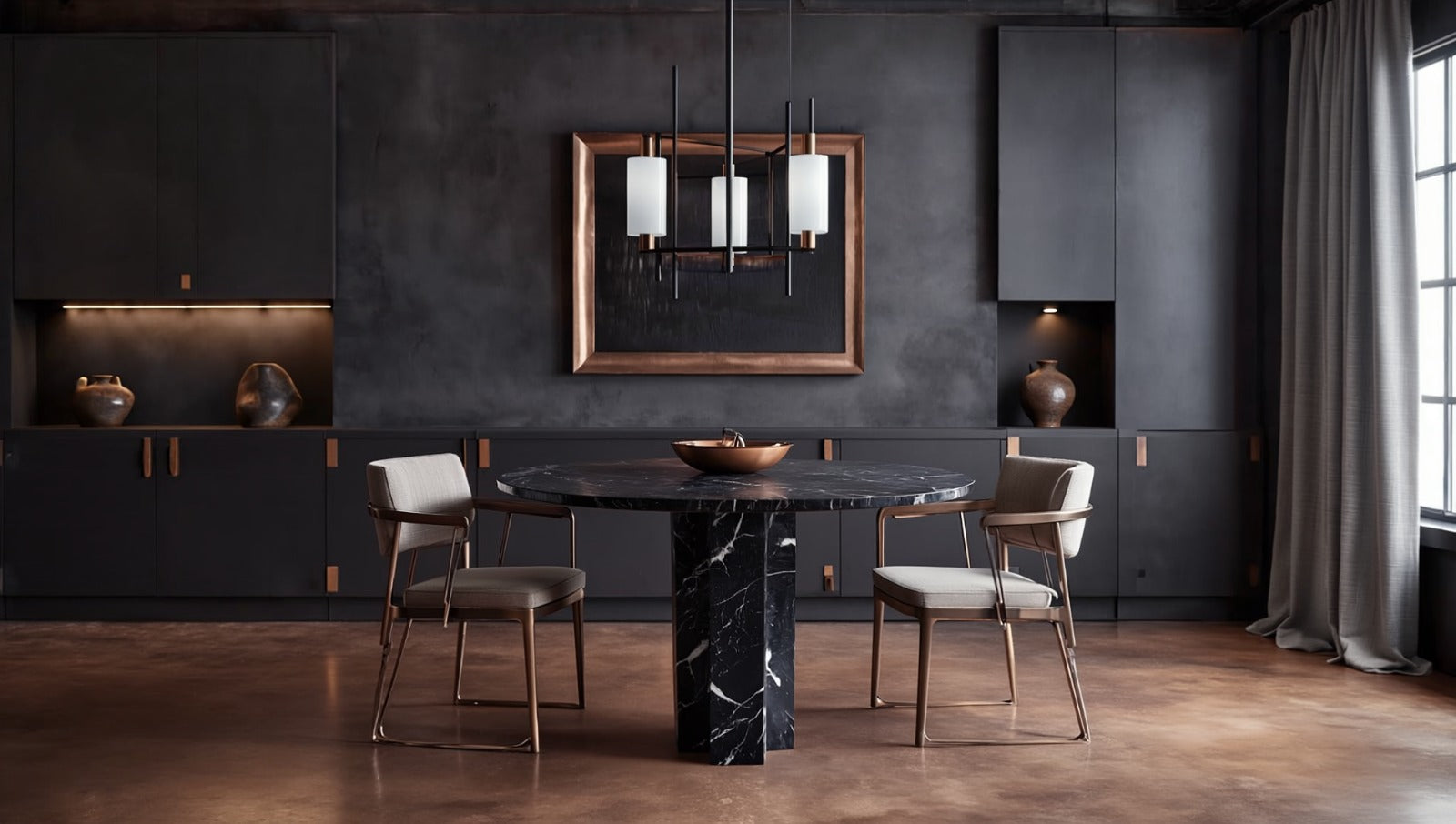 black marble round table. round black marble dining table. black marble entry table. black marble round entry table. black marble hallway table. custom marble dining table. custom marble table. custom black marble dining table.