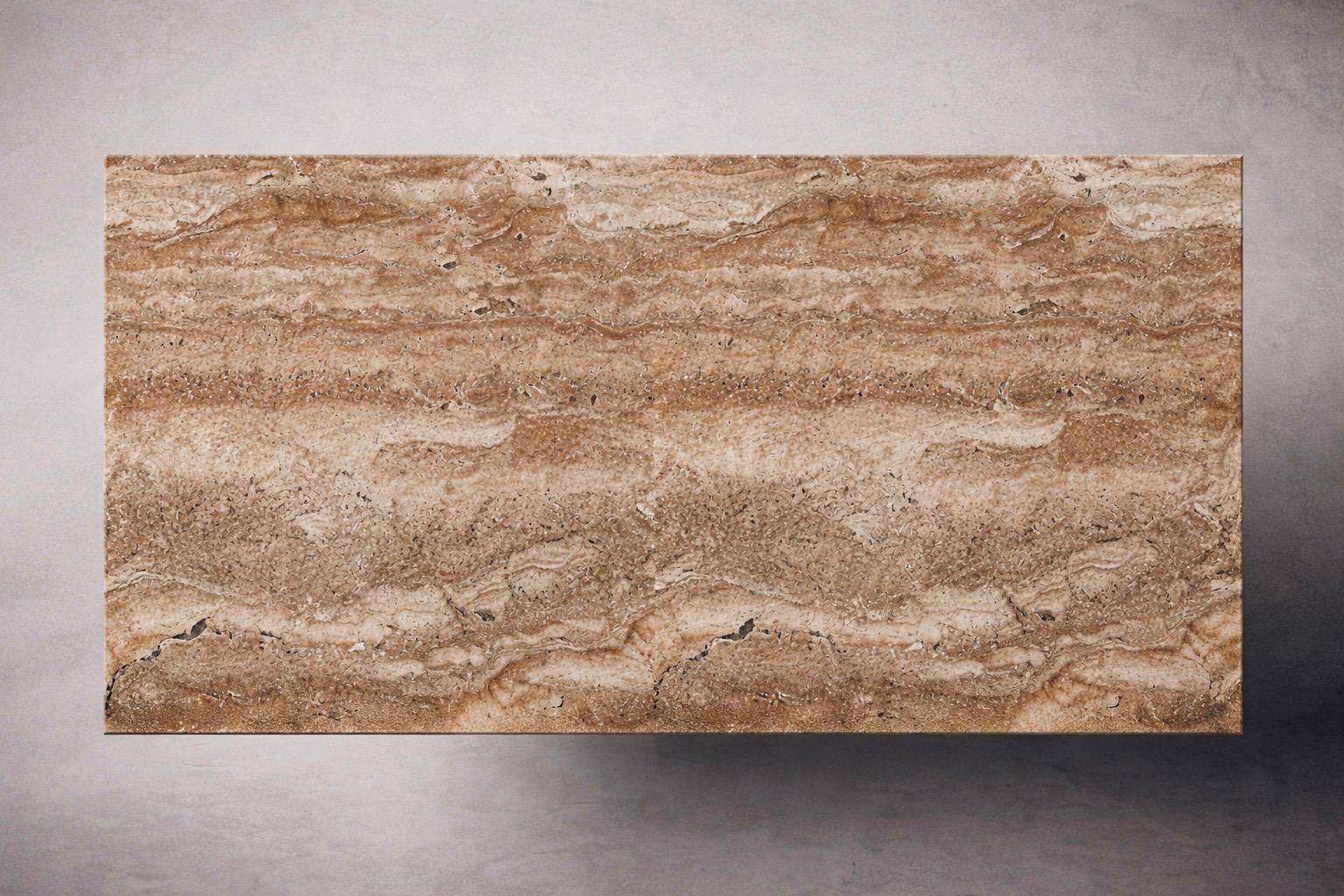 Translucent Rectangular Travertine Dining Table