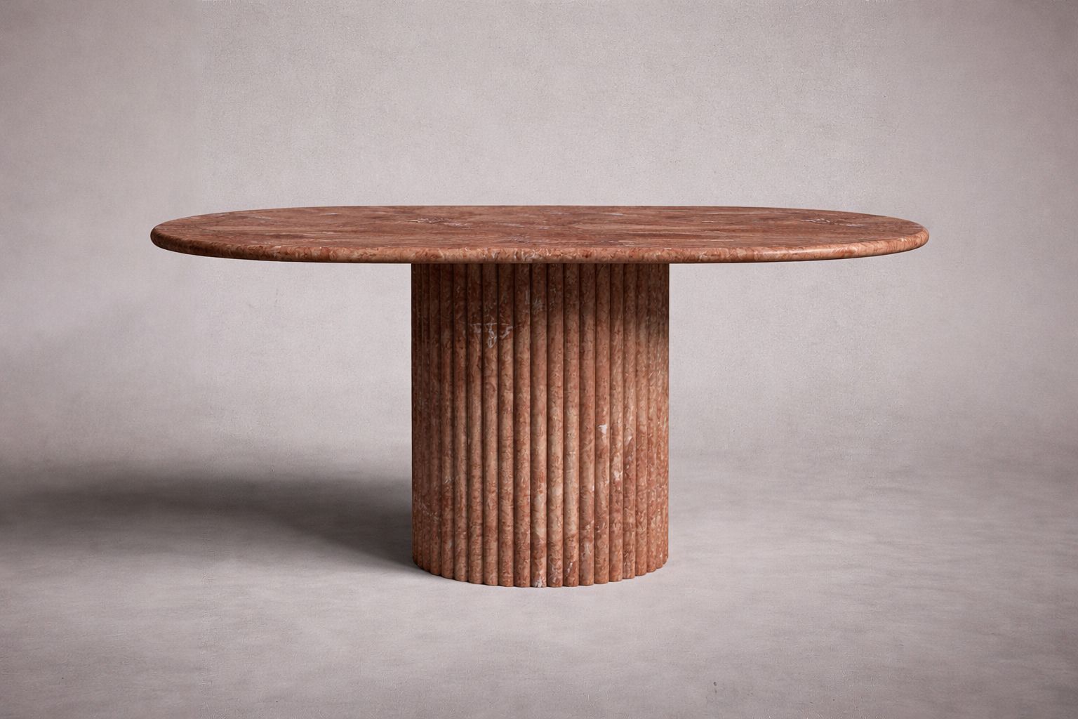 Aurelia Oval Red Travertine Dining Table