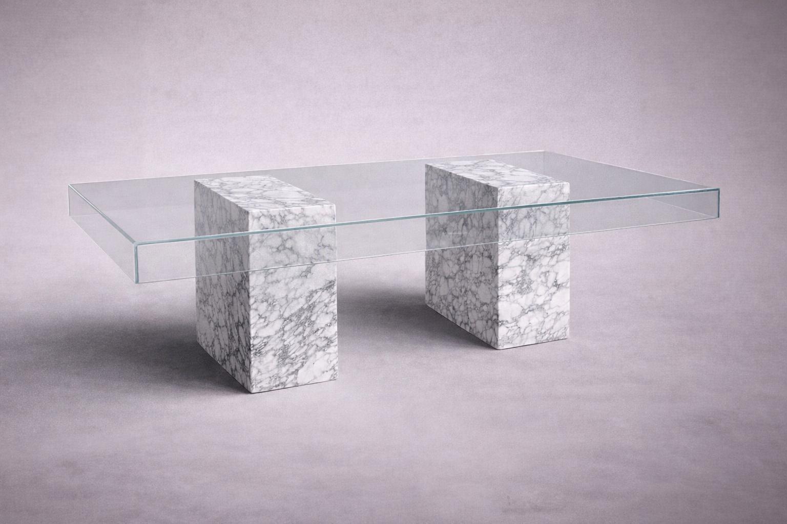 Statue Rectangular Travertine Coffee Table