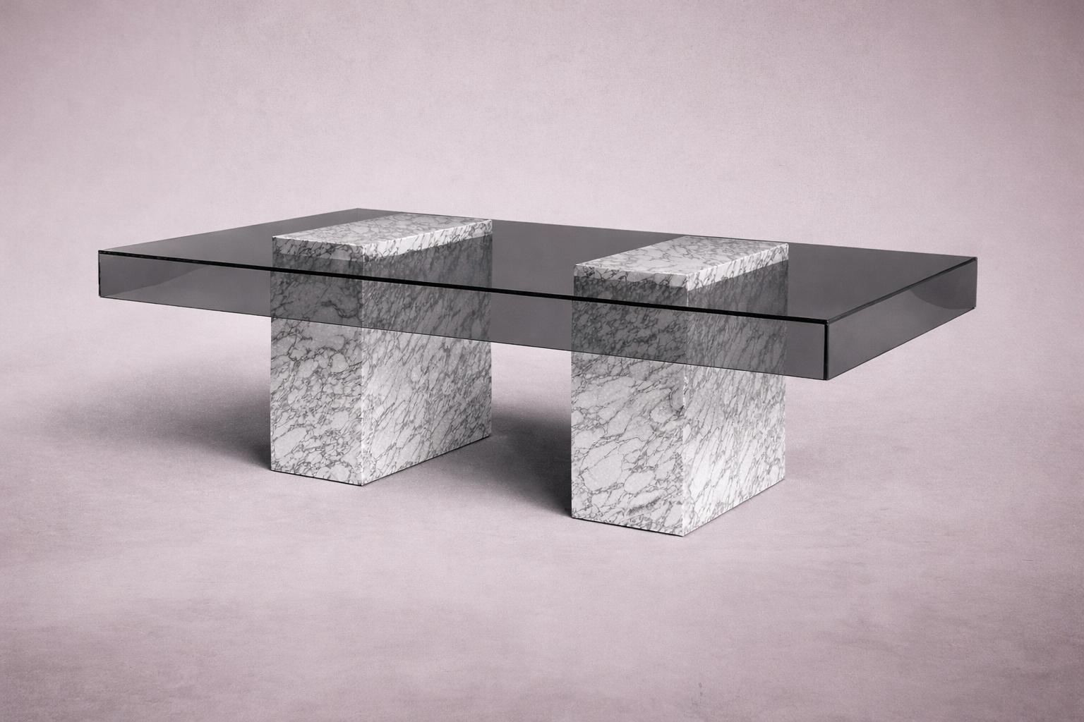 Statue Rectangular Travertine Coffee Table