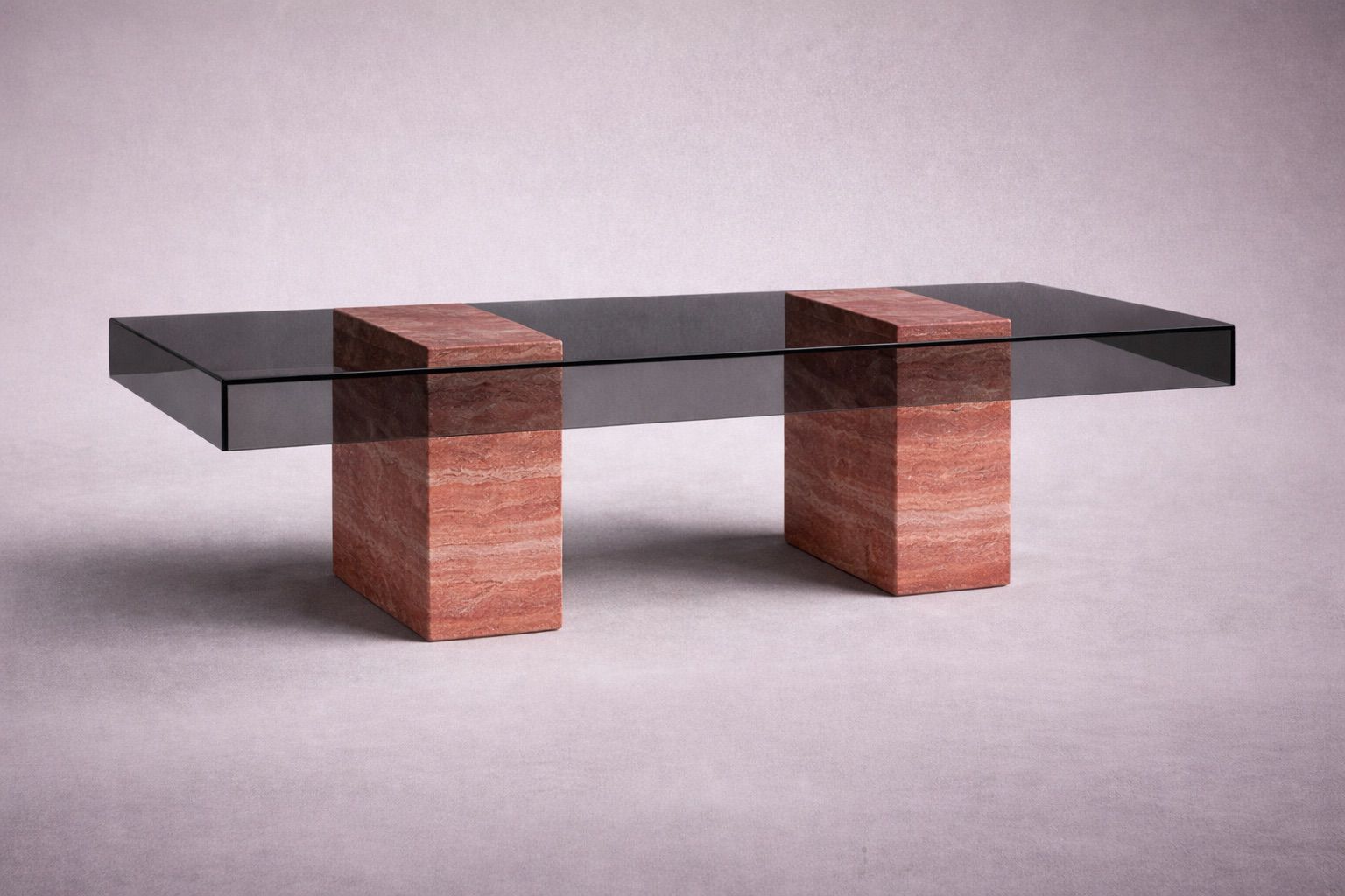 Statue Rectangular Travertine Coffee Table