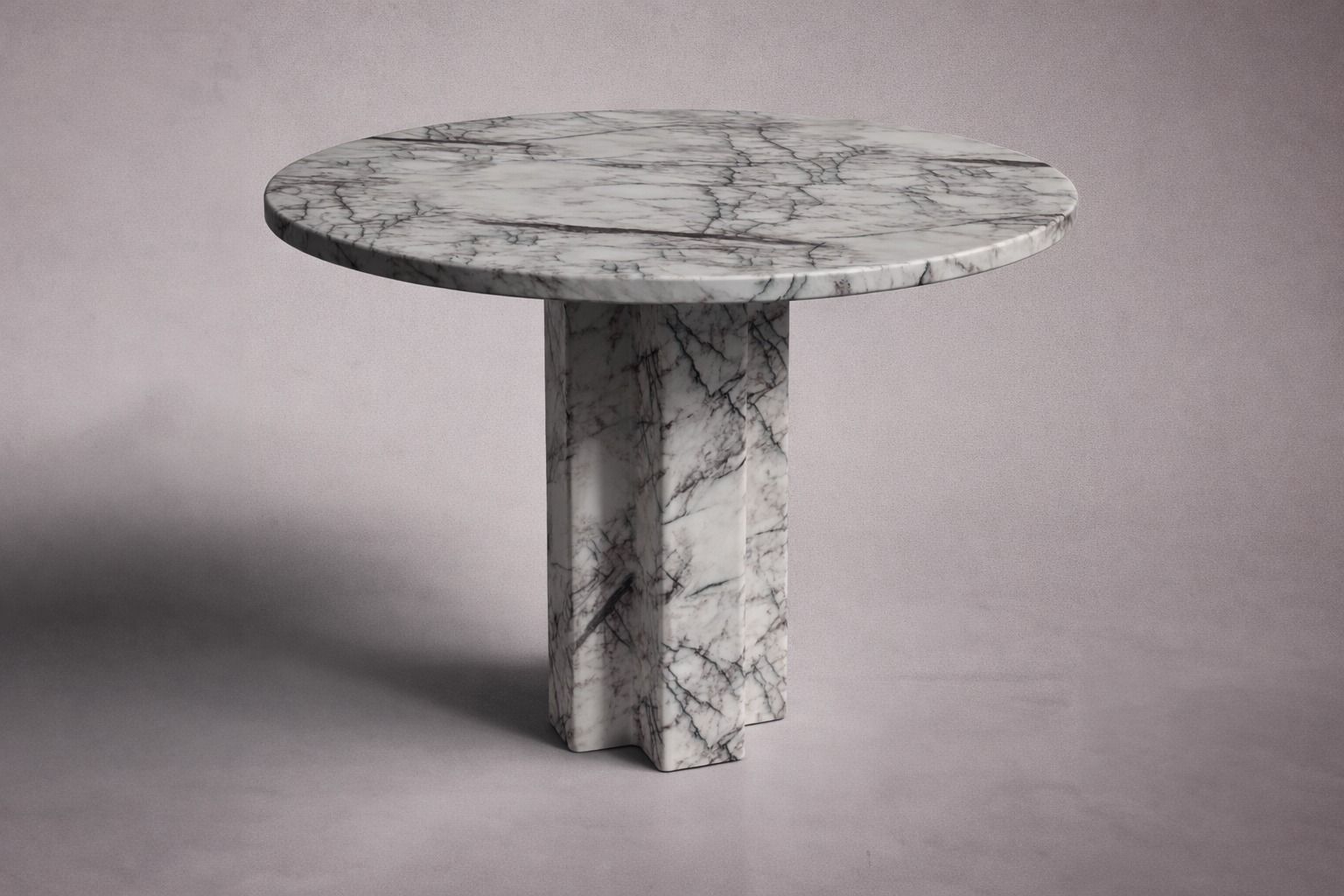 Runder Tisch aus Lilac-Marmor