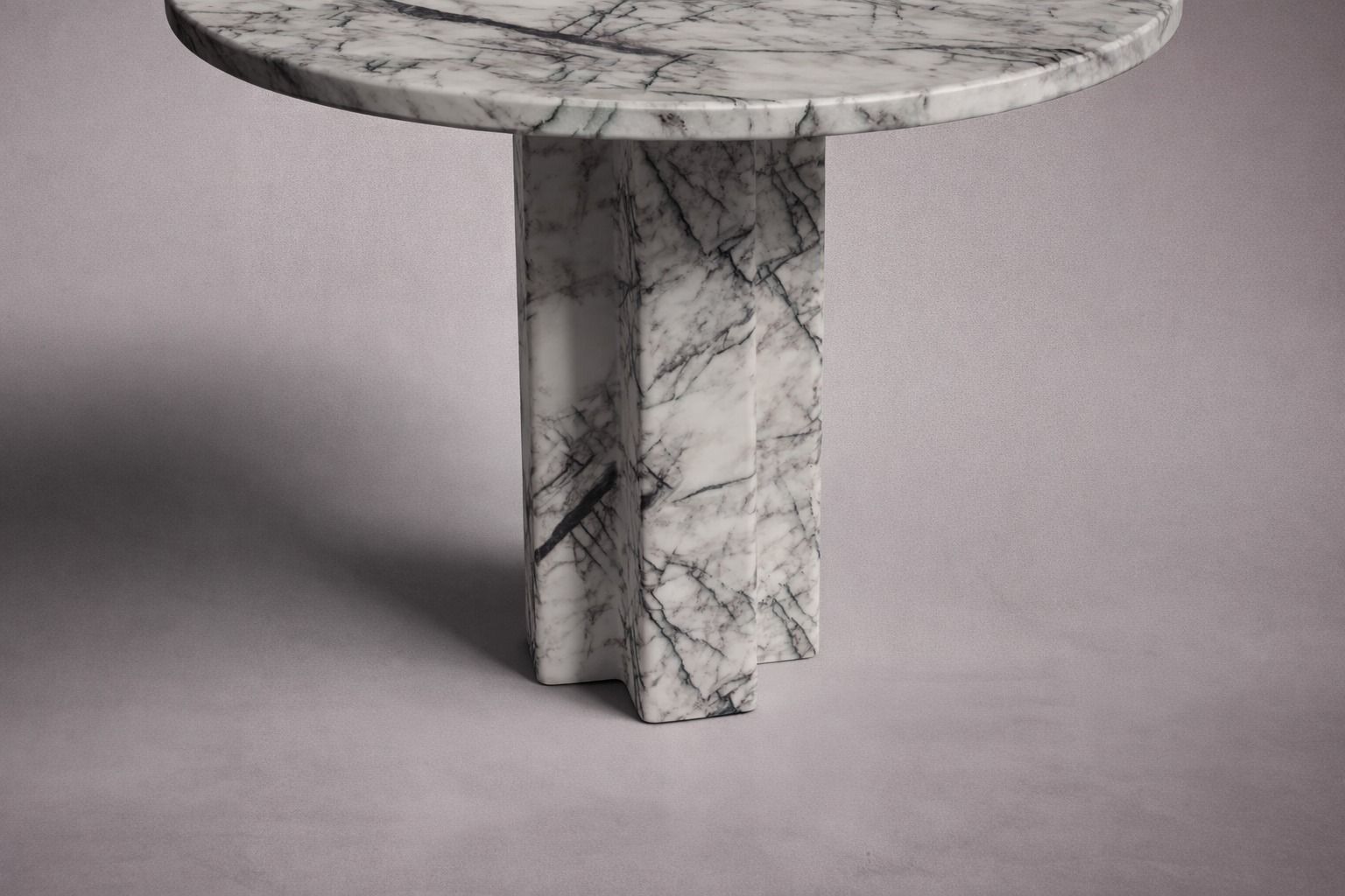 Runder Tisch aus Lilac-Marmor