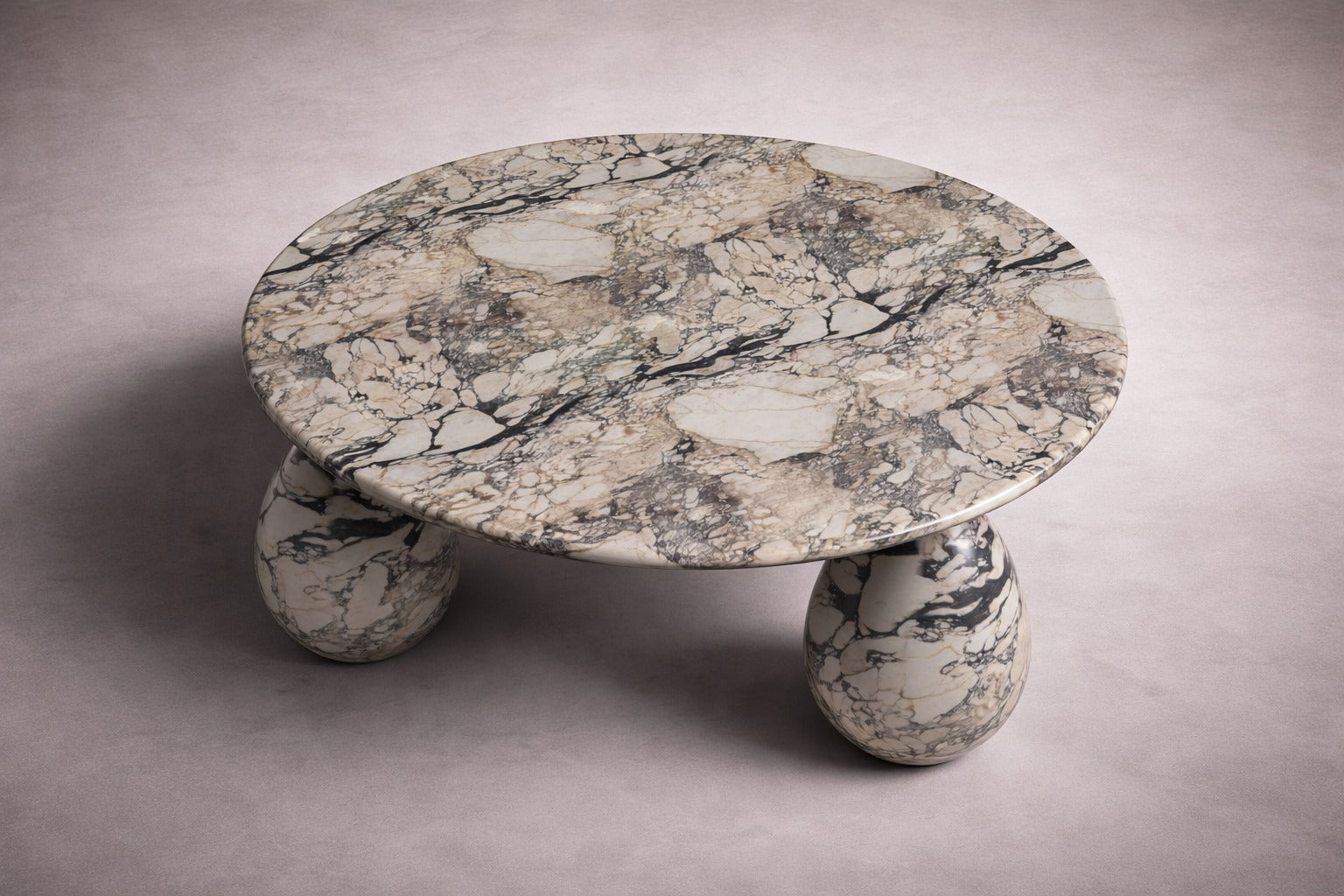 Cons Runder Couchtisch aus italienischem Carrara Marmor