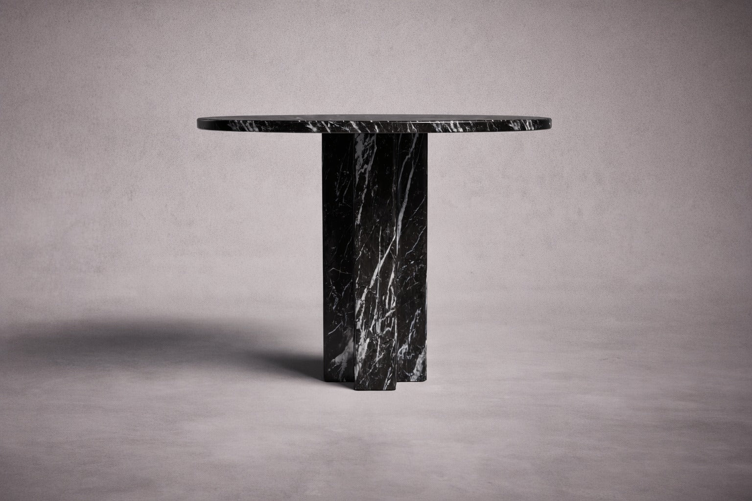 black marble round table. round black marble dining table. black marble entry table. black marble round entry table. black marble hallway table. custom marble dining table. custom marble table. custom black marble dining table.