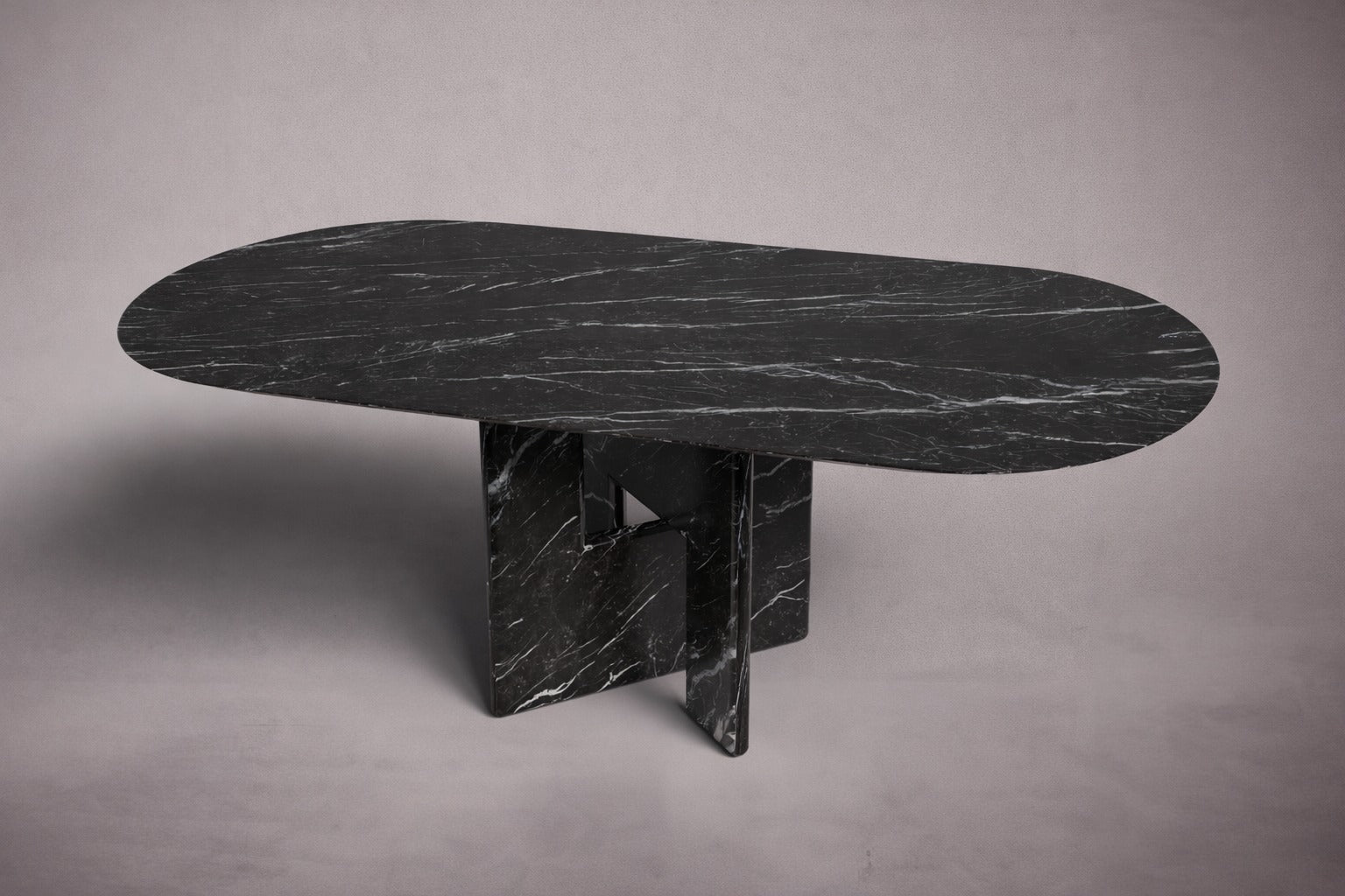 Pietra Tre Italienischer Carrara Marmor Ovaler Esstisch