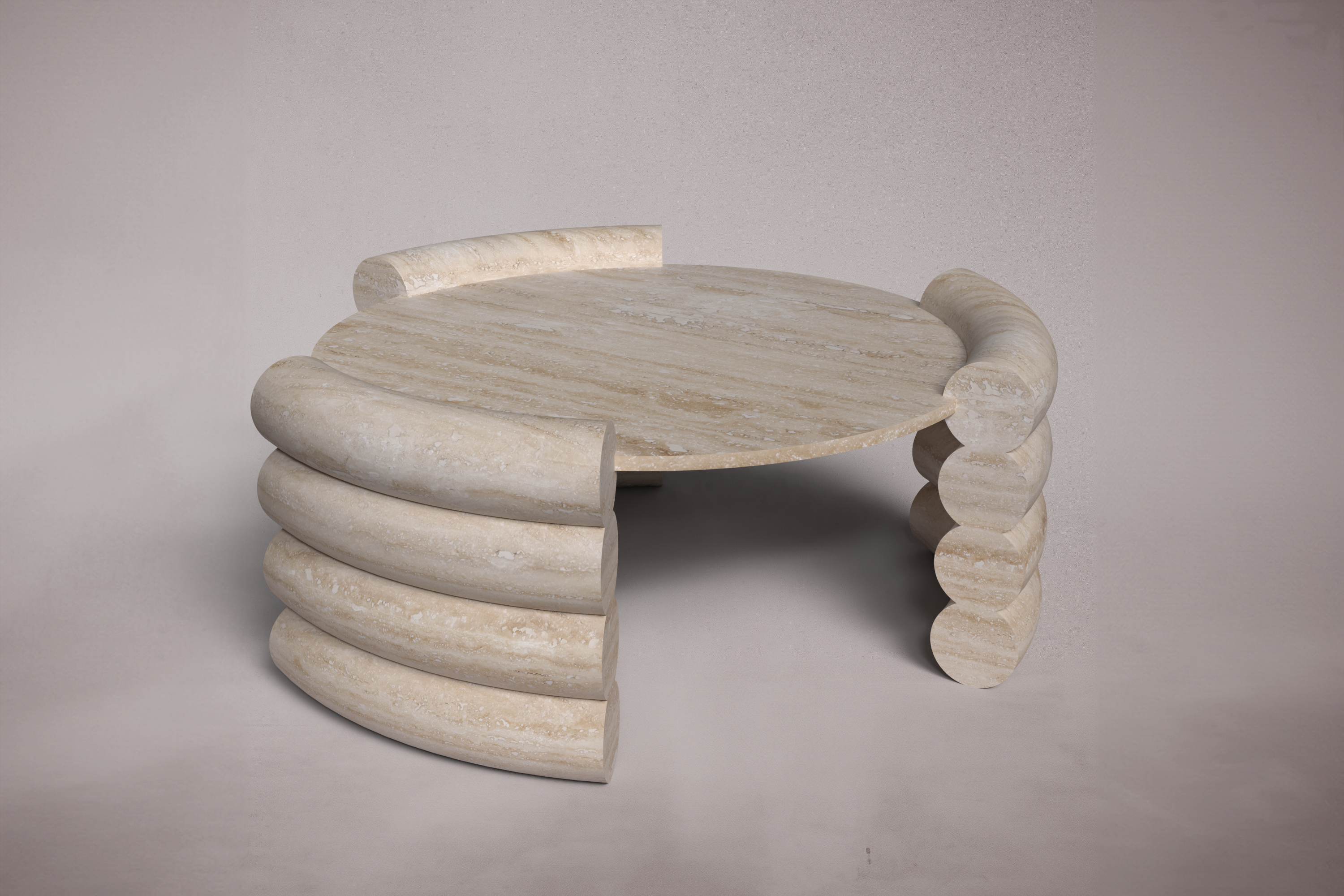 Antonette Travertine Round Coffee Table