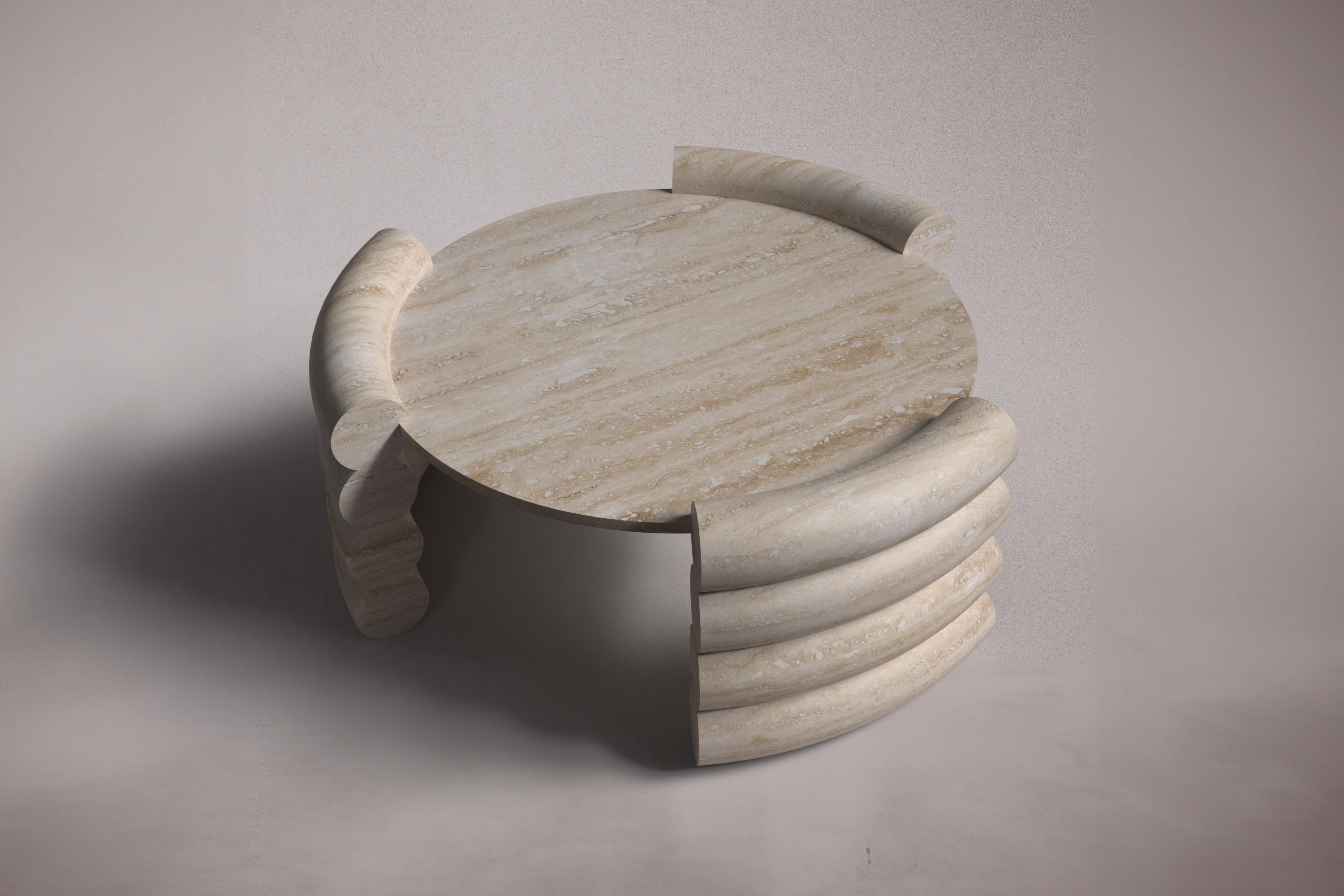 Antonette Travertine Round Coffee Table