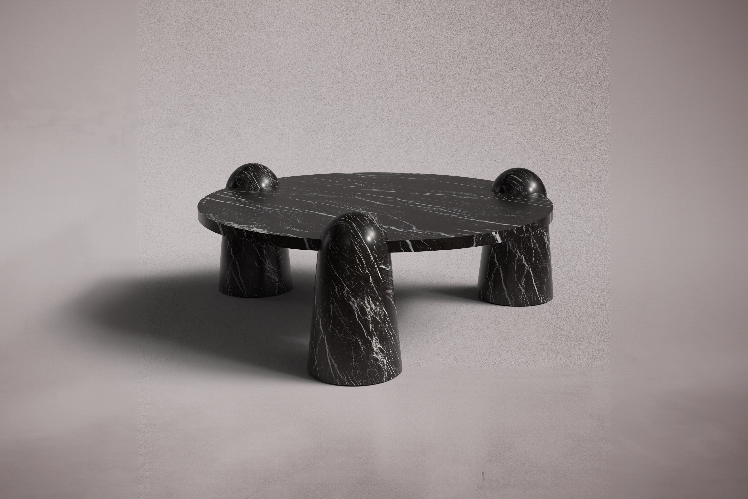 Bonna Alexander Black Marble Round Coffee Table