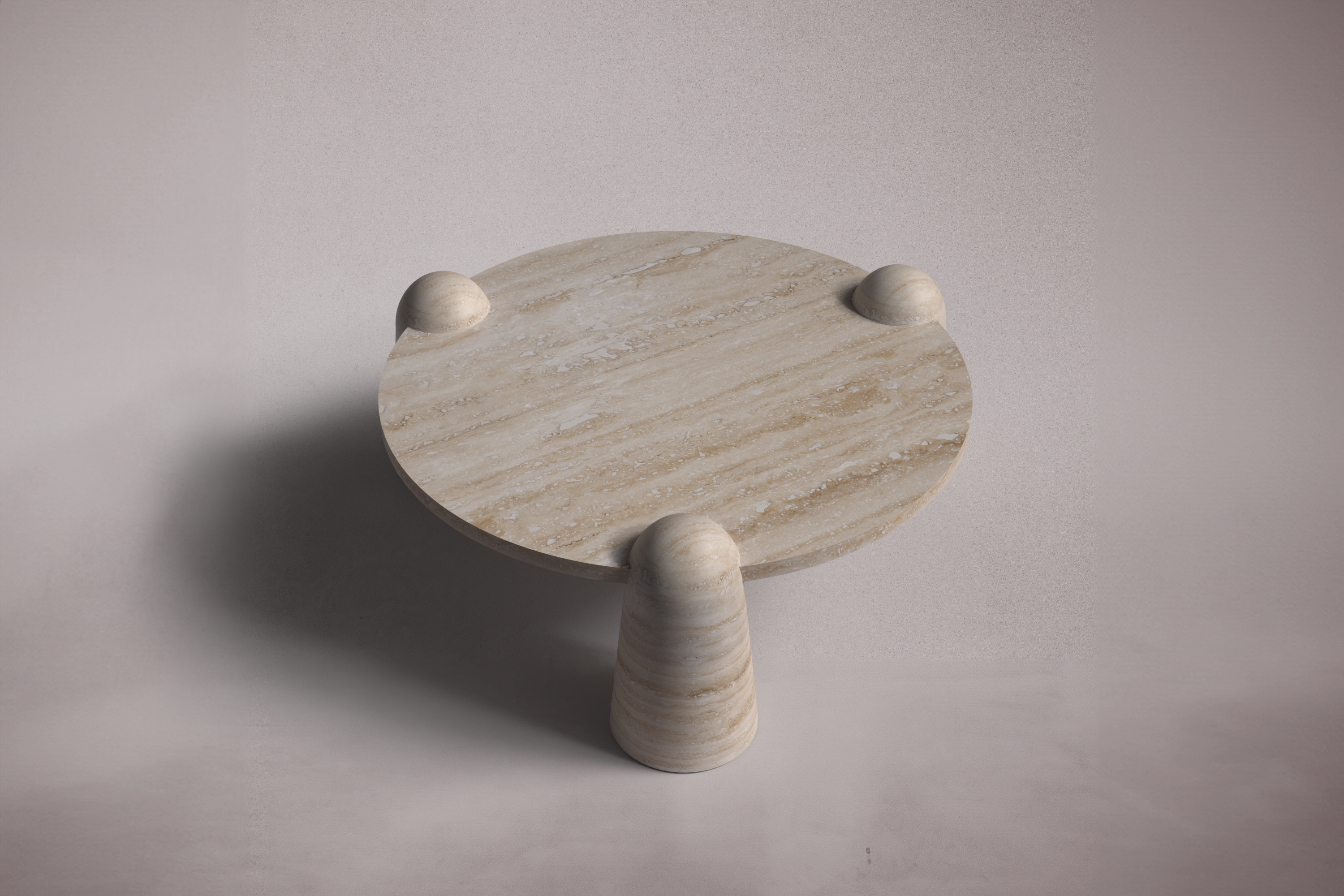 Bonna Red Travertine Round Coffee Table