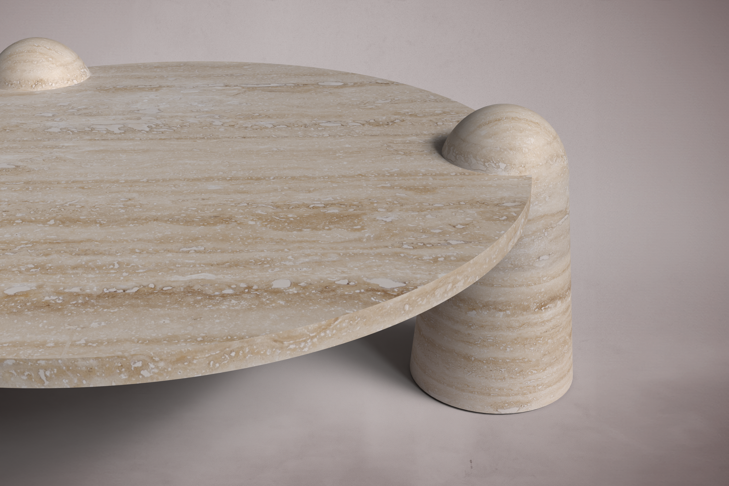 Bonna Red Travertine Round Coffee Table