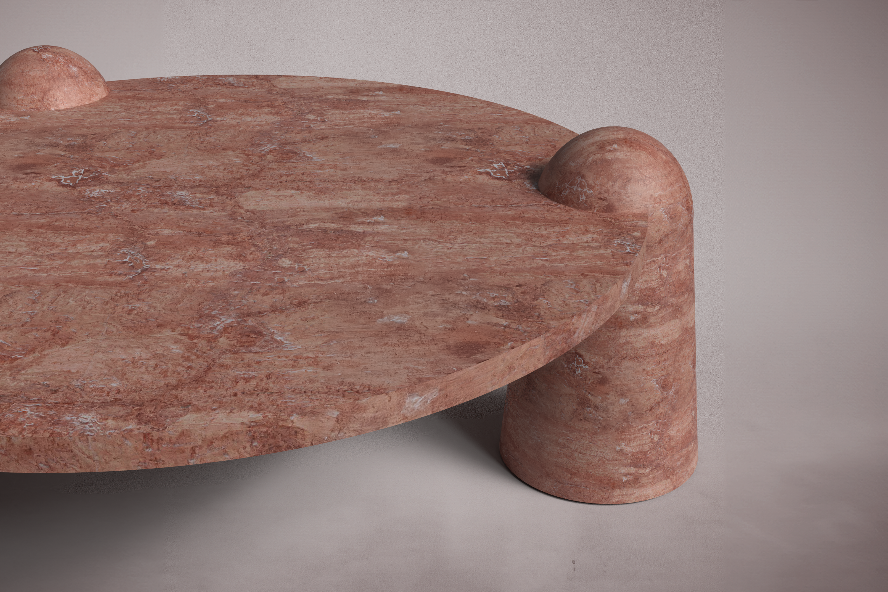 Bonna Red Travertine Round Coffee Table