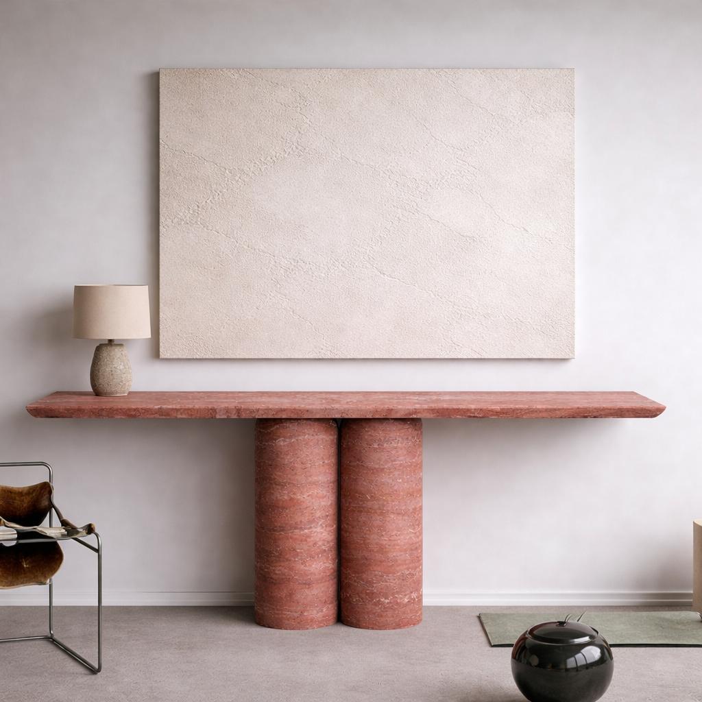 red travertine console table. travertine console table. red travertine hall table. red travertine entry table. red travertine entryway table. red travertine hallway console table. red travertine entry console. custom travertine console table.