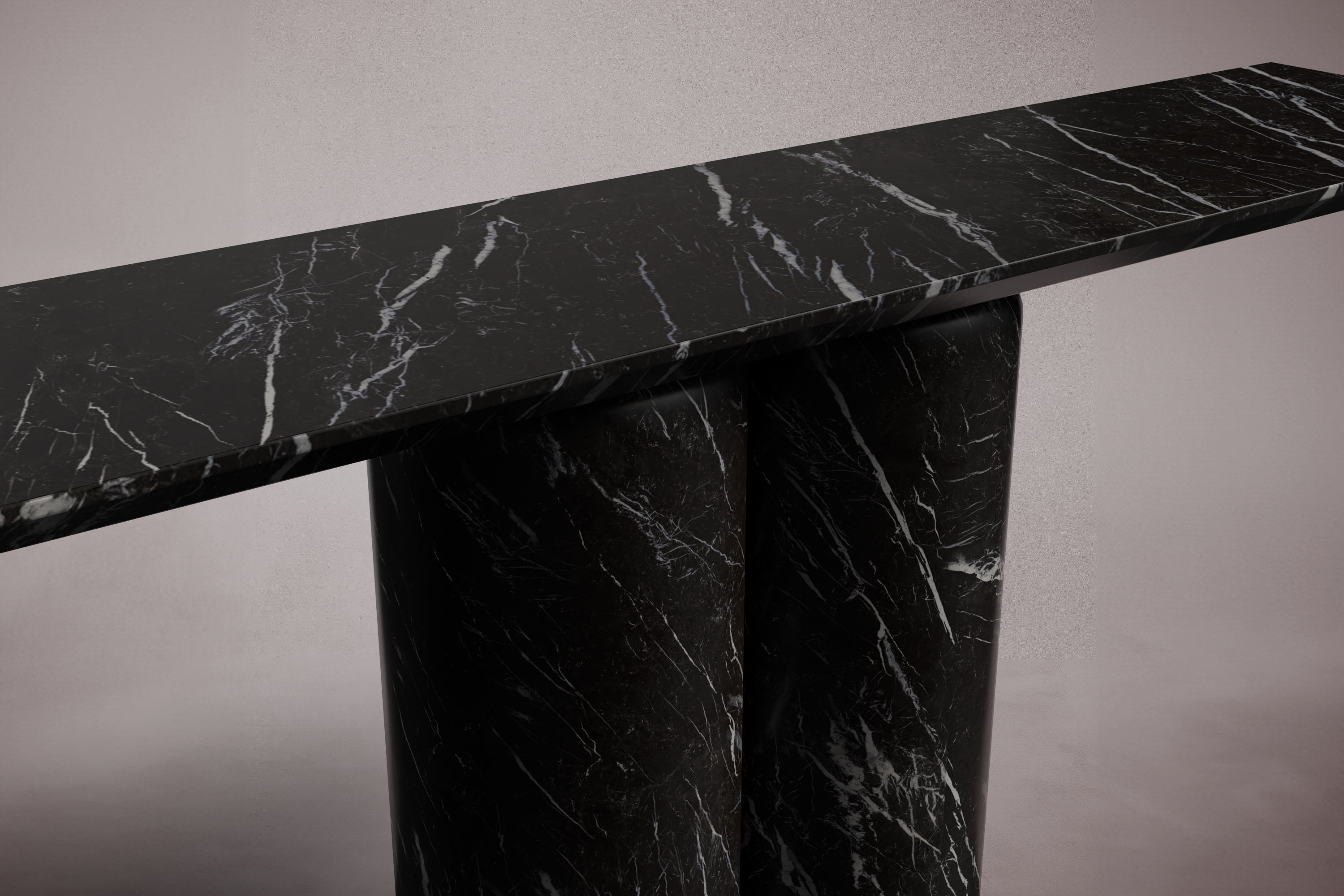 Bullet Alexander Black Marble Console Table