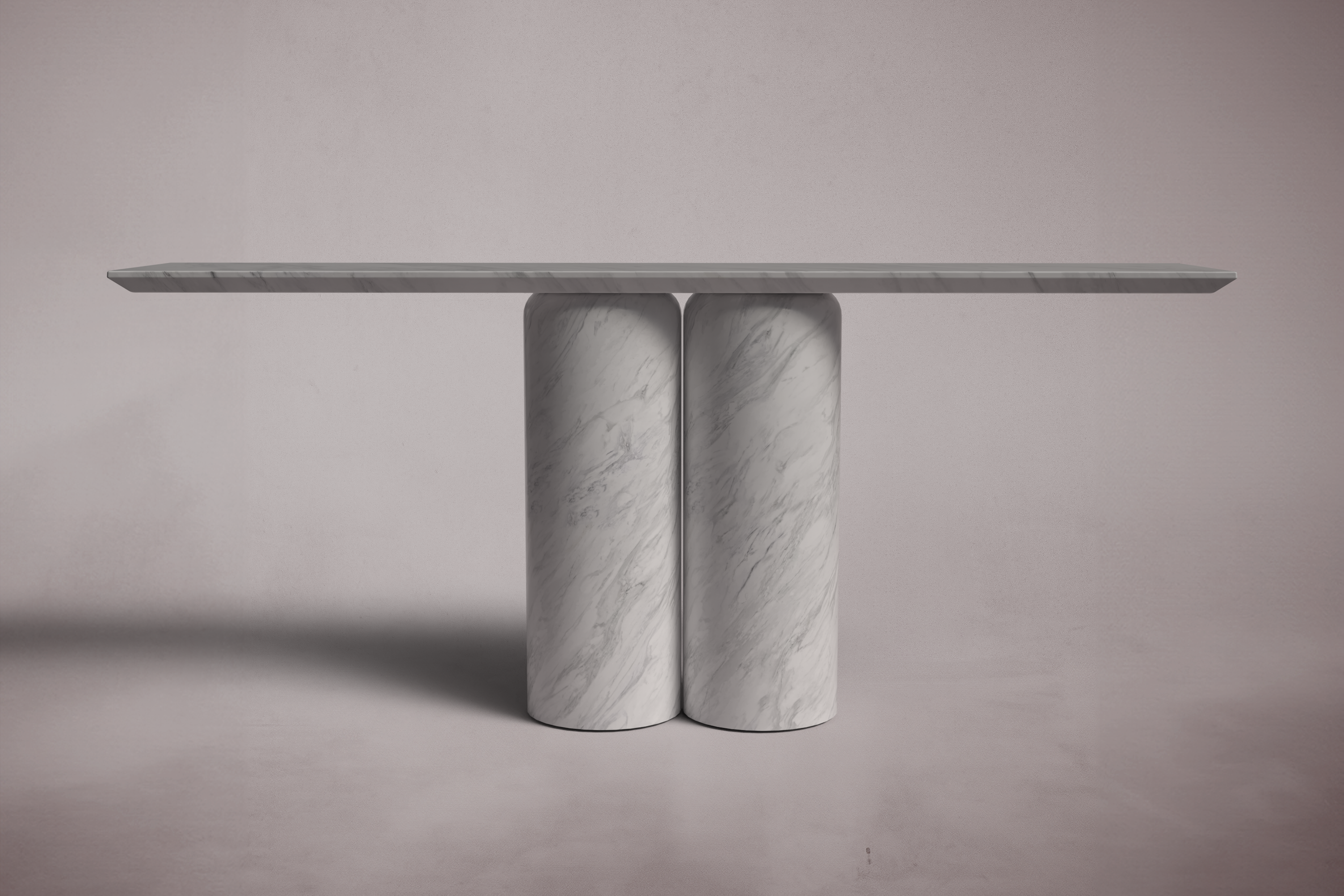 Bullet Italian Carrara Marble Console Table
