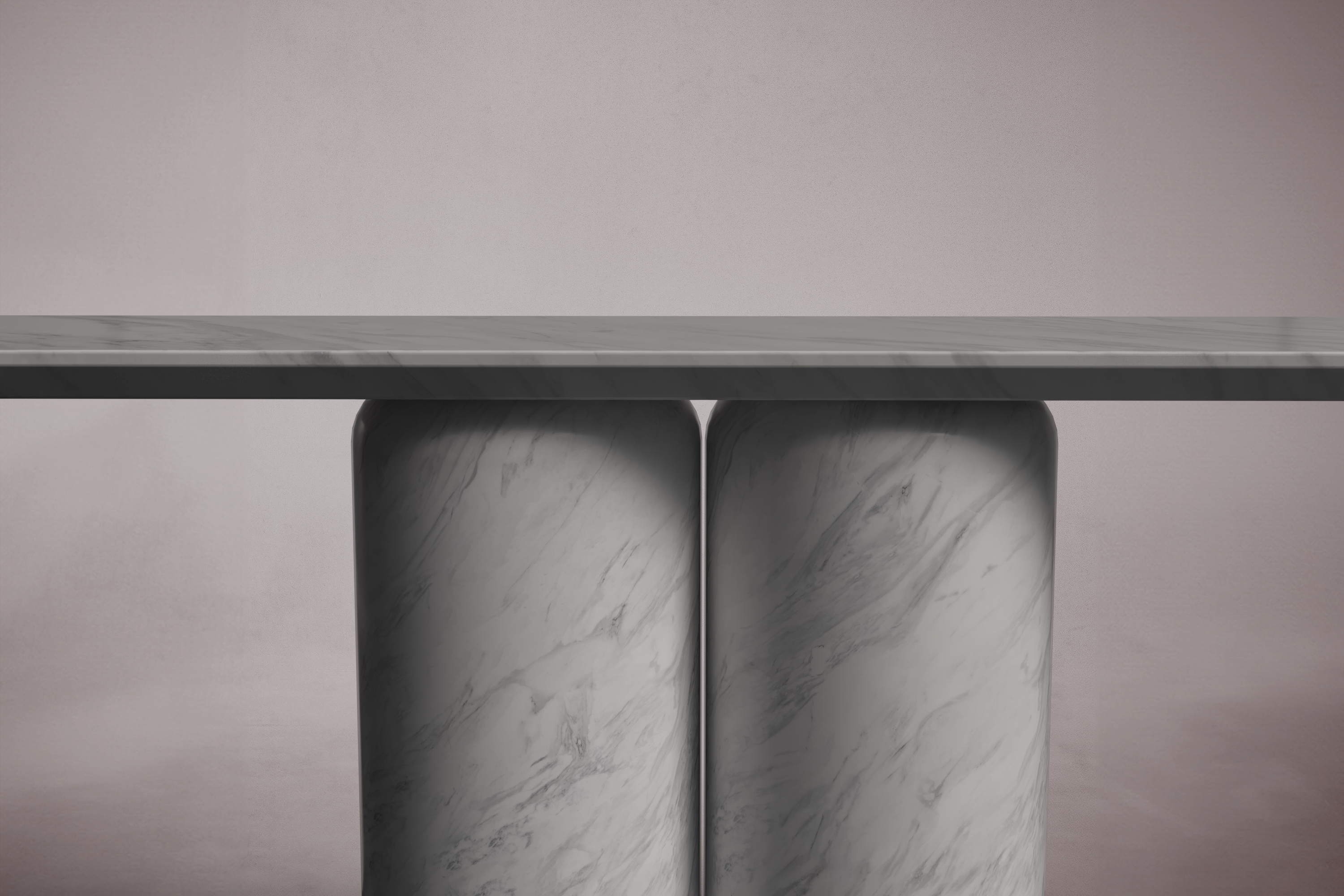 Bullet Italian Carrara Marble Console Table