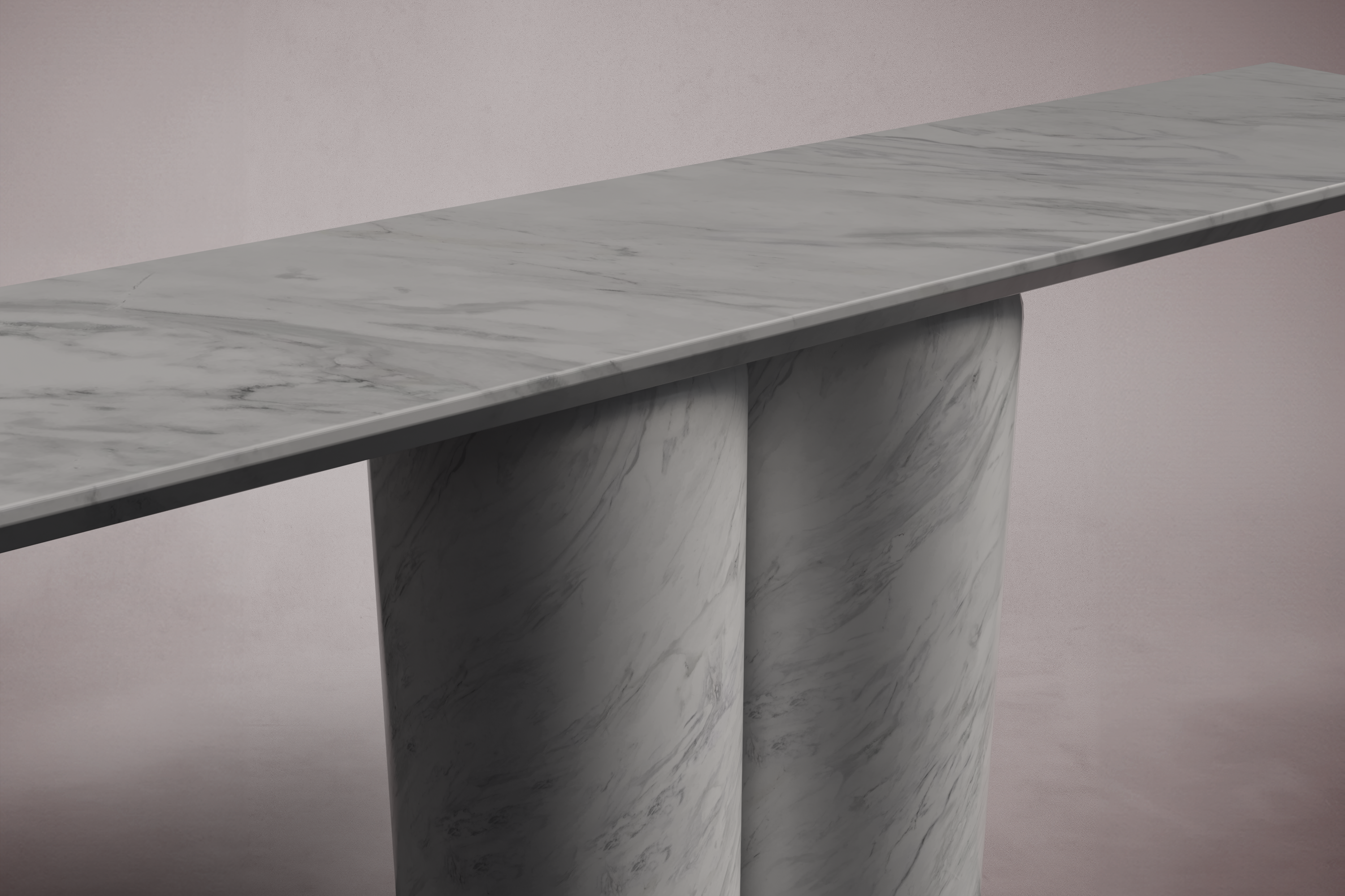 Bullet Italian Carrara Marble Console Table