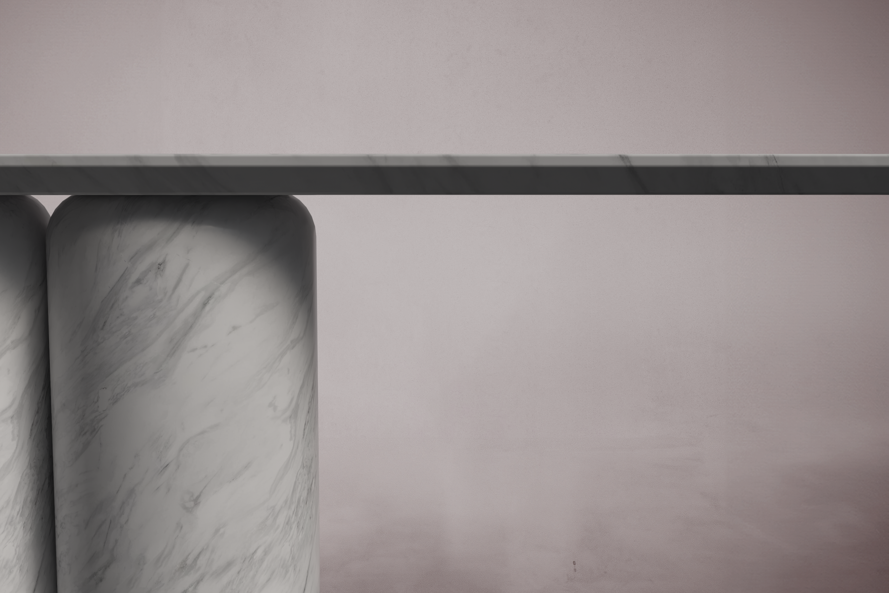 Bullet Italian Carrara Marble Console Table