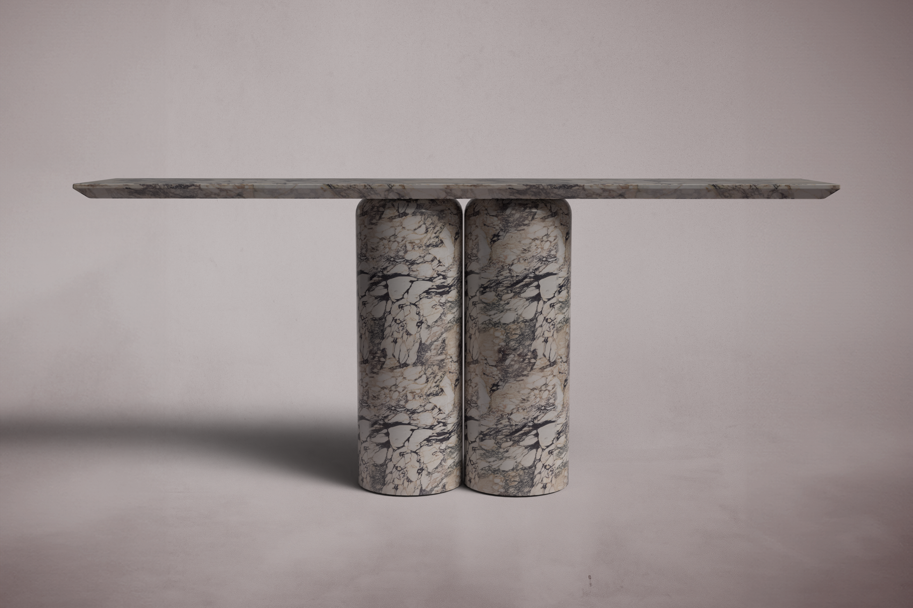 Bullet Italian Carrara Marble Console Table