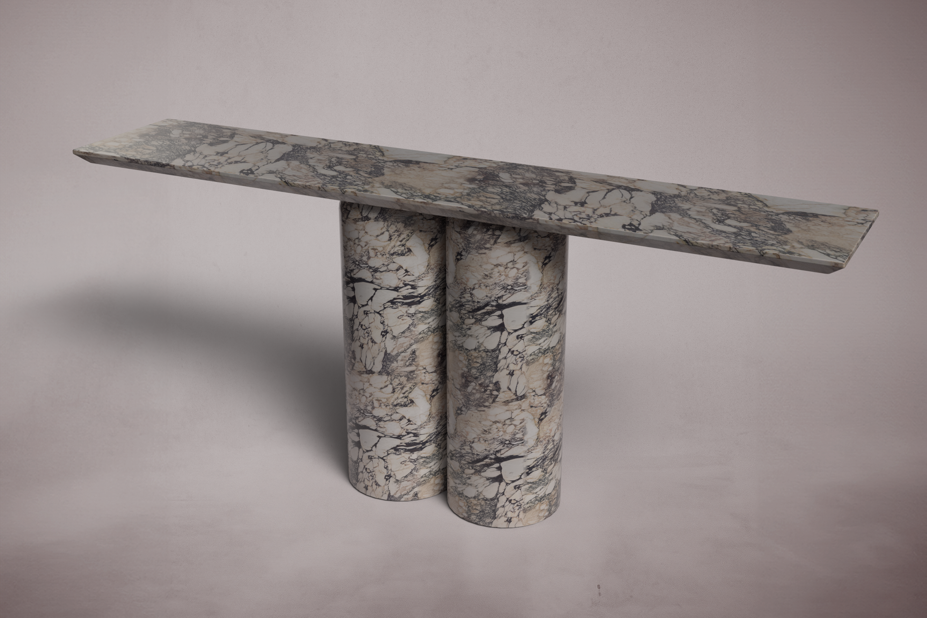 Bullet Italian Carrara Marble Console Table