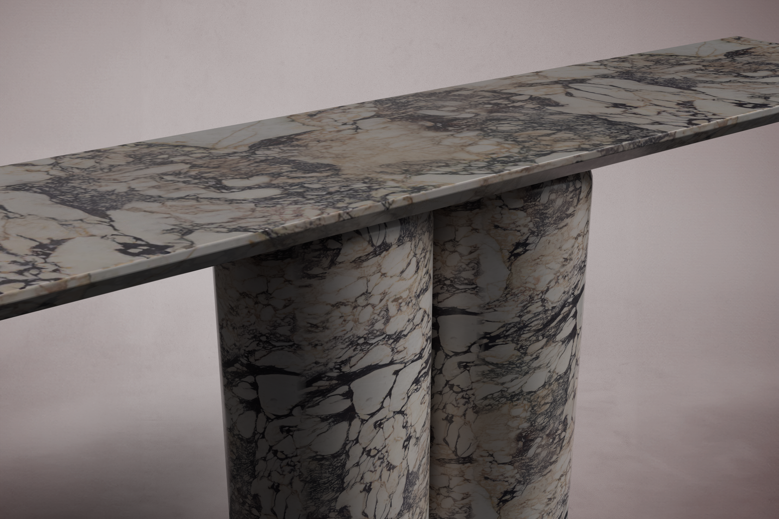 Bullet Calacatta Viola Marble Console Table