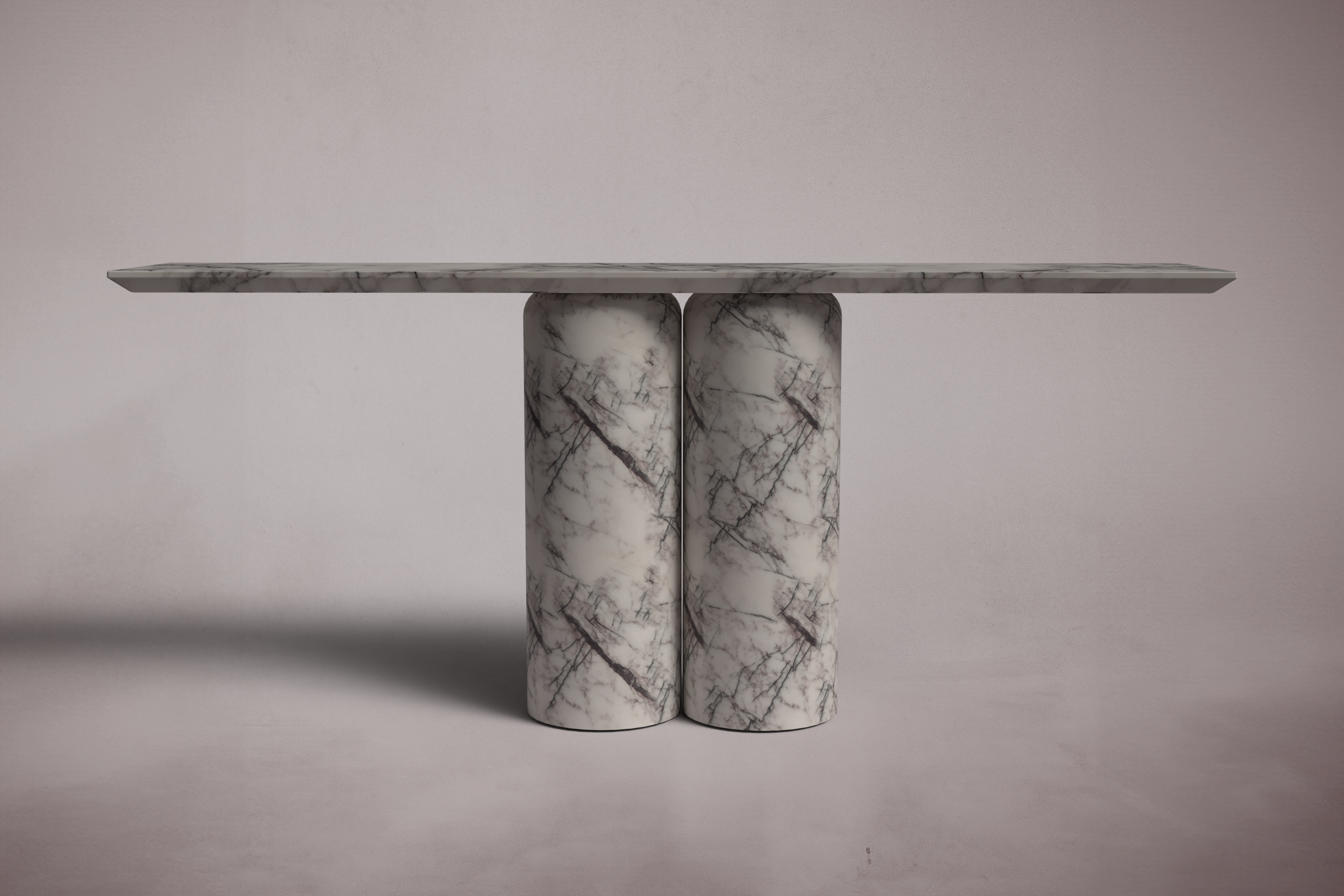 Bullet Italian Carrara Marble Console Table