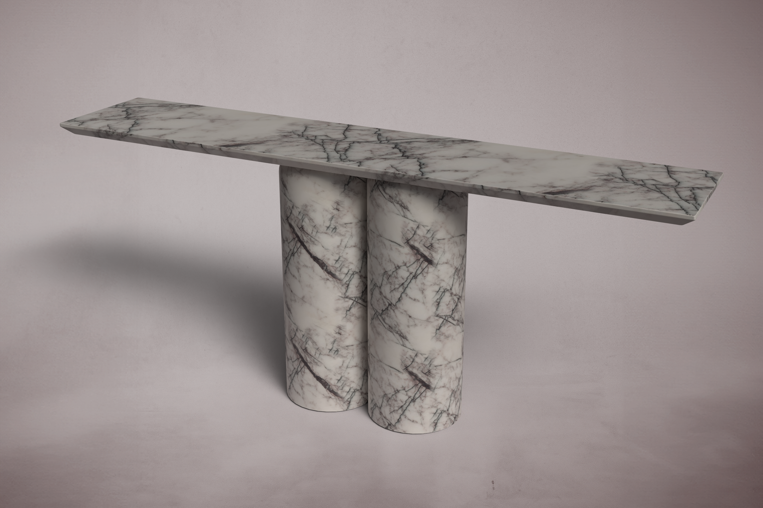 Bullet Italian Carrara Marble Console Table