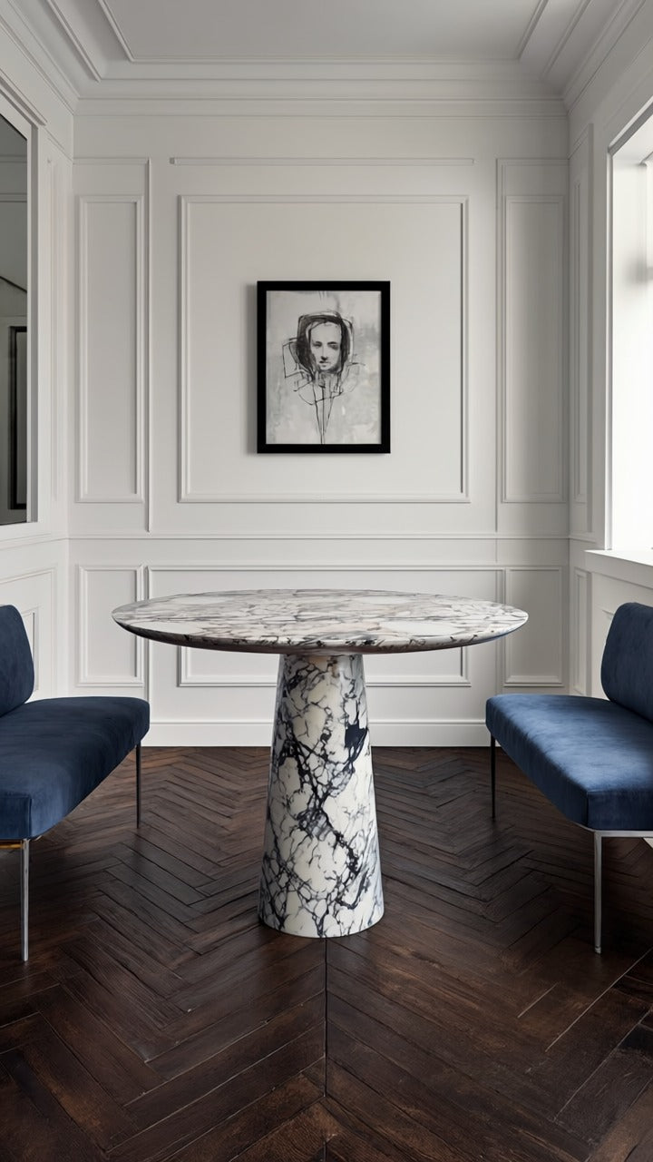 Essence Calacatta Viola Marble Round Table