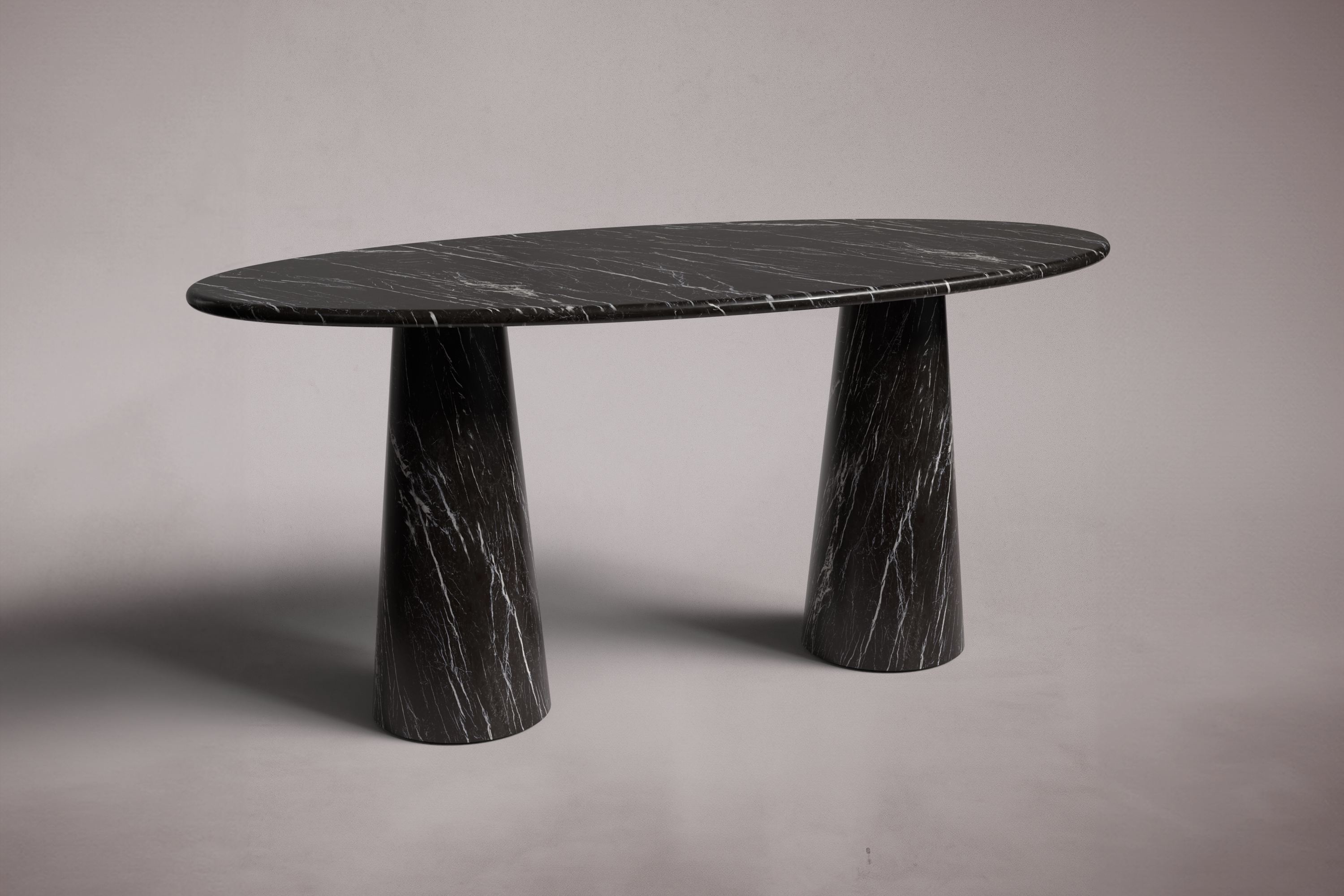 Élégance de Pierre Travertine Oval Dining Table