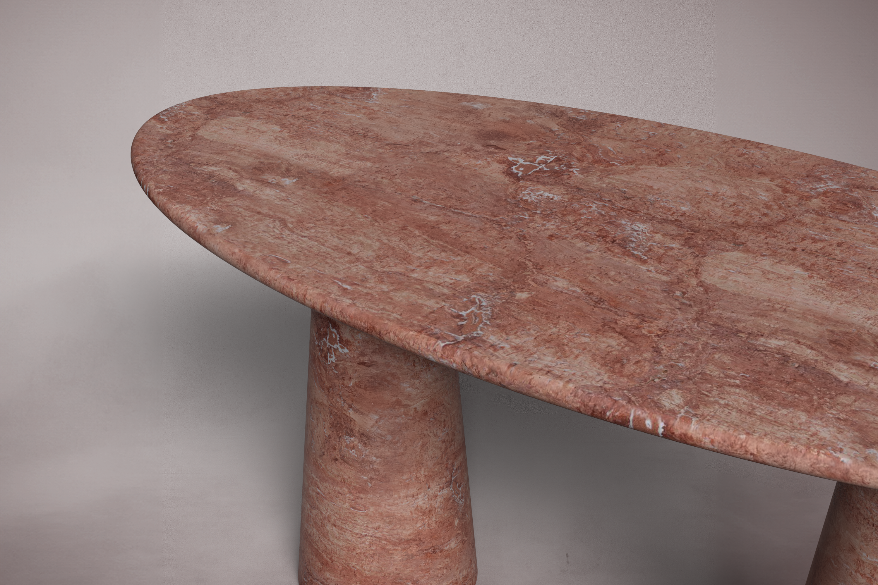 Élégance de Pierre Noche Travertine Oval Dining Table