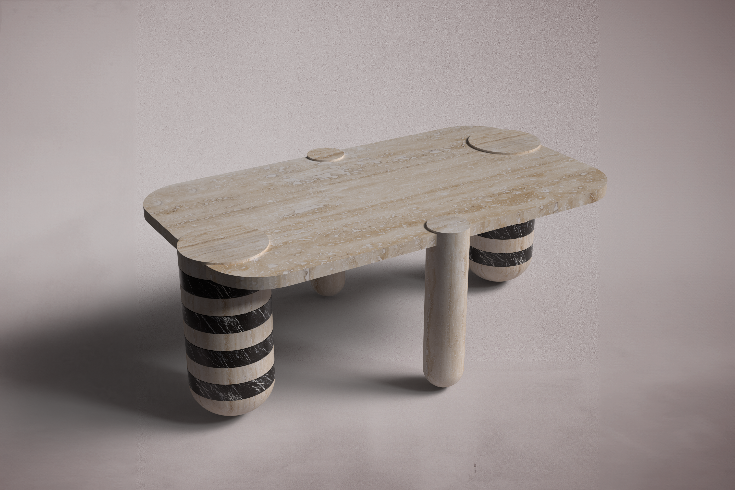 Exa Travertine Oval Coffee Table