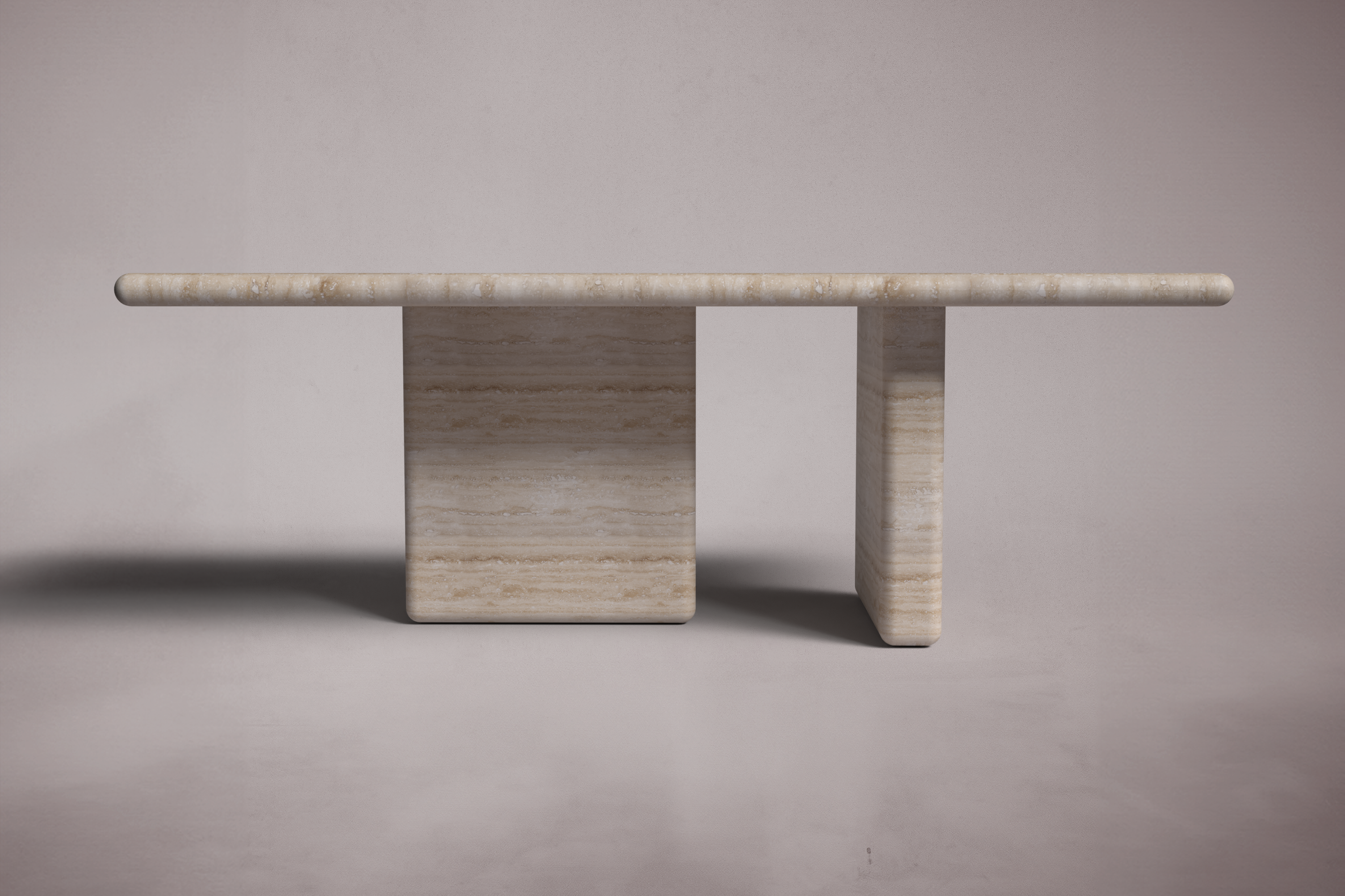 Forma Rectangular Travertine Dining Table