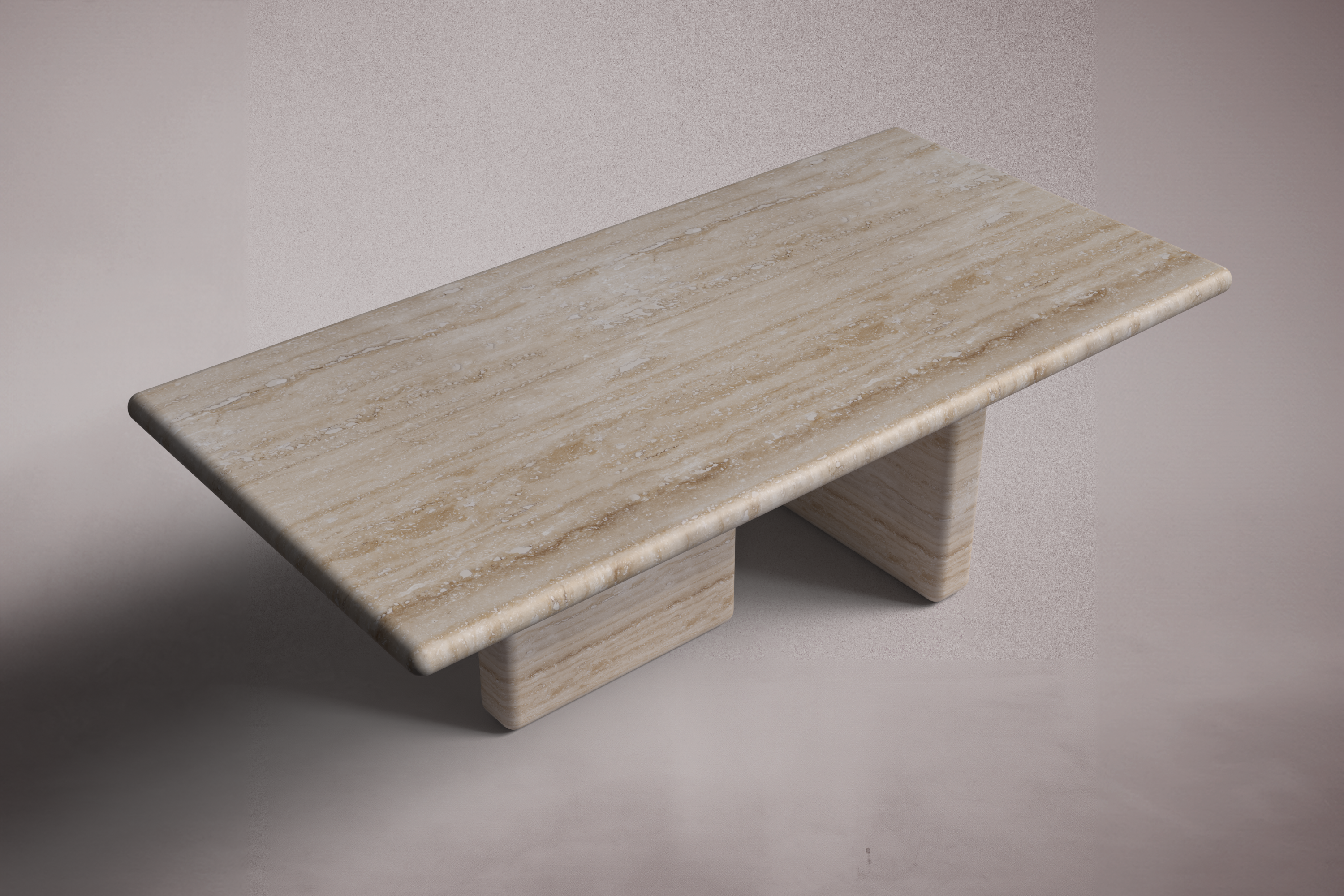 Forma Rectangular Travertine Dining Table