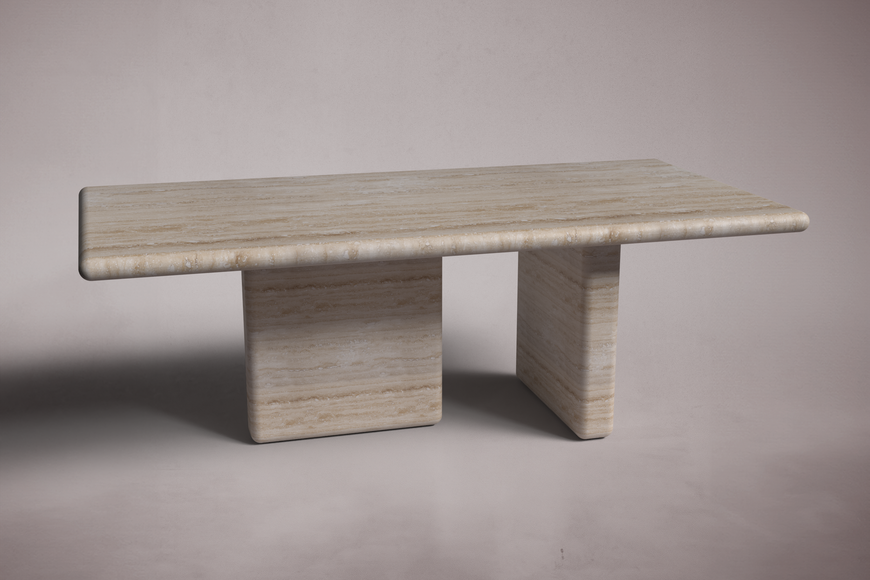 Forma Rectangular Travertine Dining Table