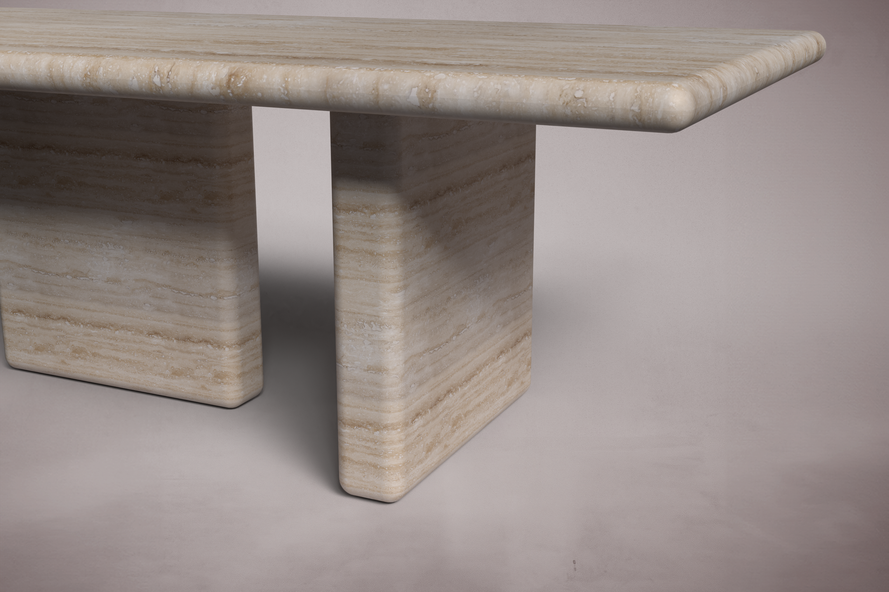Forma Rectangular Travertine Dining Table