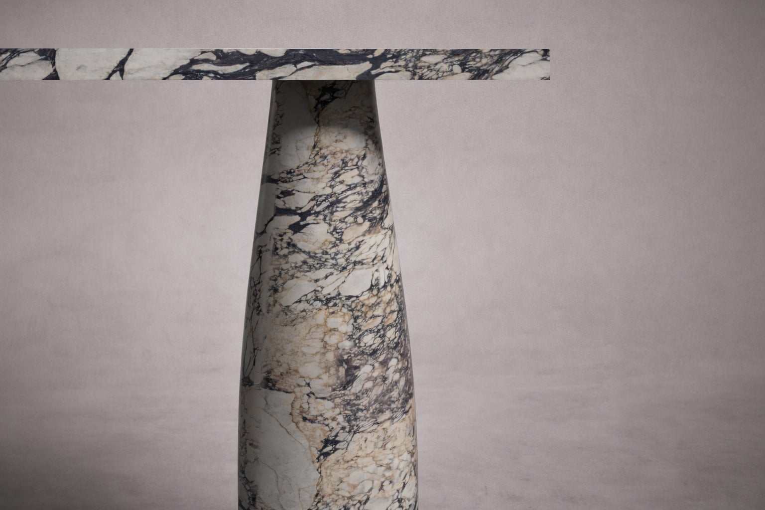 viola marble console table. white marble console table. marble console table. calacatta viola marble console table. custom marble console table. bespoke marble console table. rectangular white marble console table.