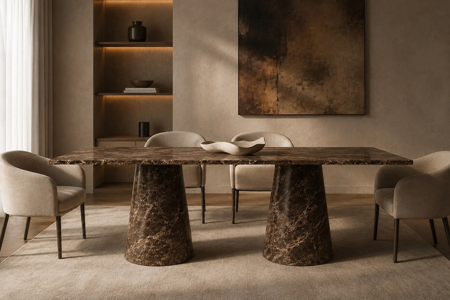 brown marble dining table. rectangular brown marble dining table. brown marble table. brown marble living room table. marble dining table. custom brown marble dining table. custom marble dining table.