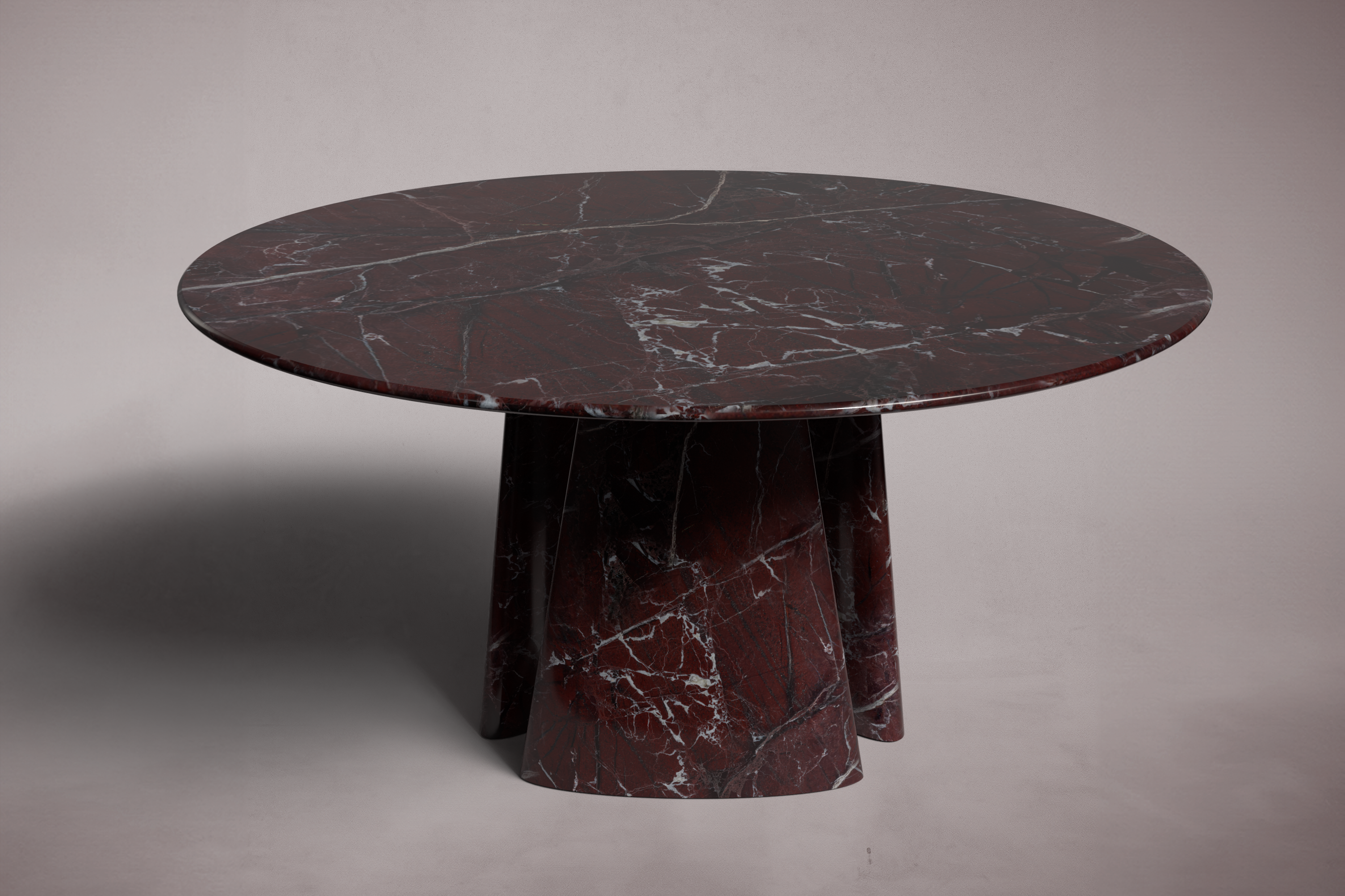 Guasha Rosso Levanto Marble Round Dining Table