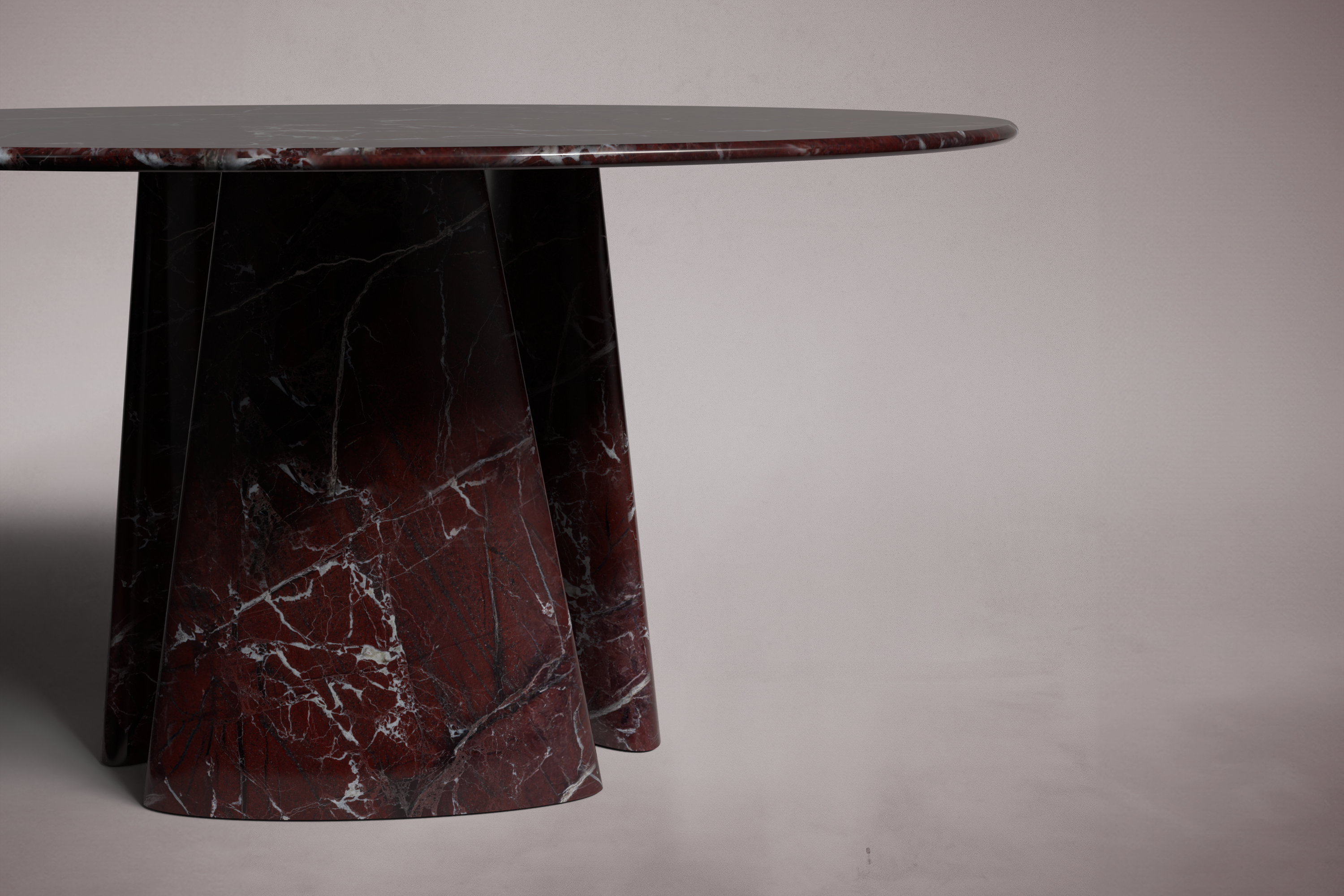 Guasha Rosso Levanto Marble Round Dining Table