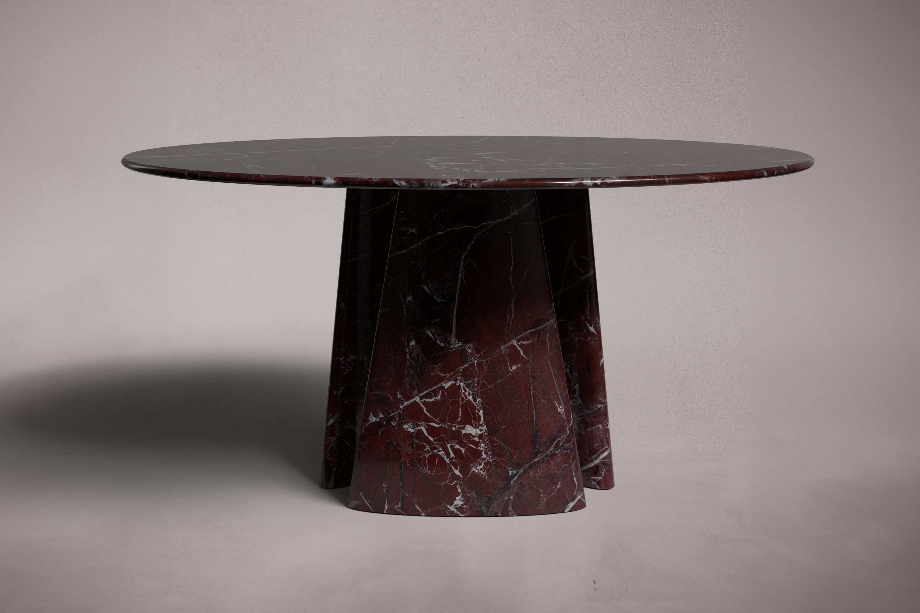 Guasha Rosso Levanto Marble Round Dining Table