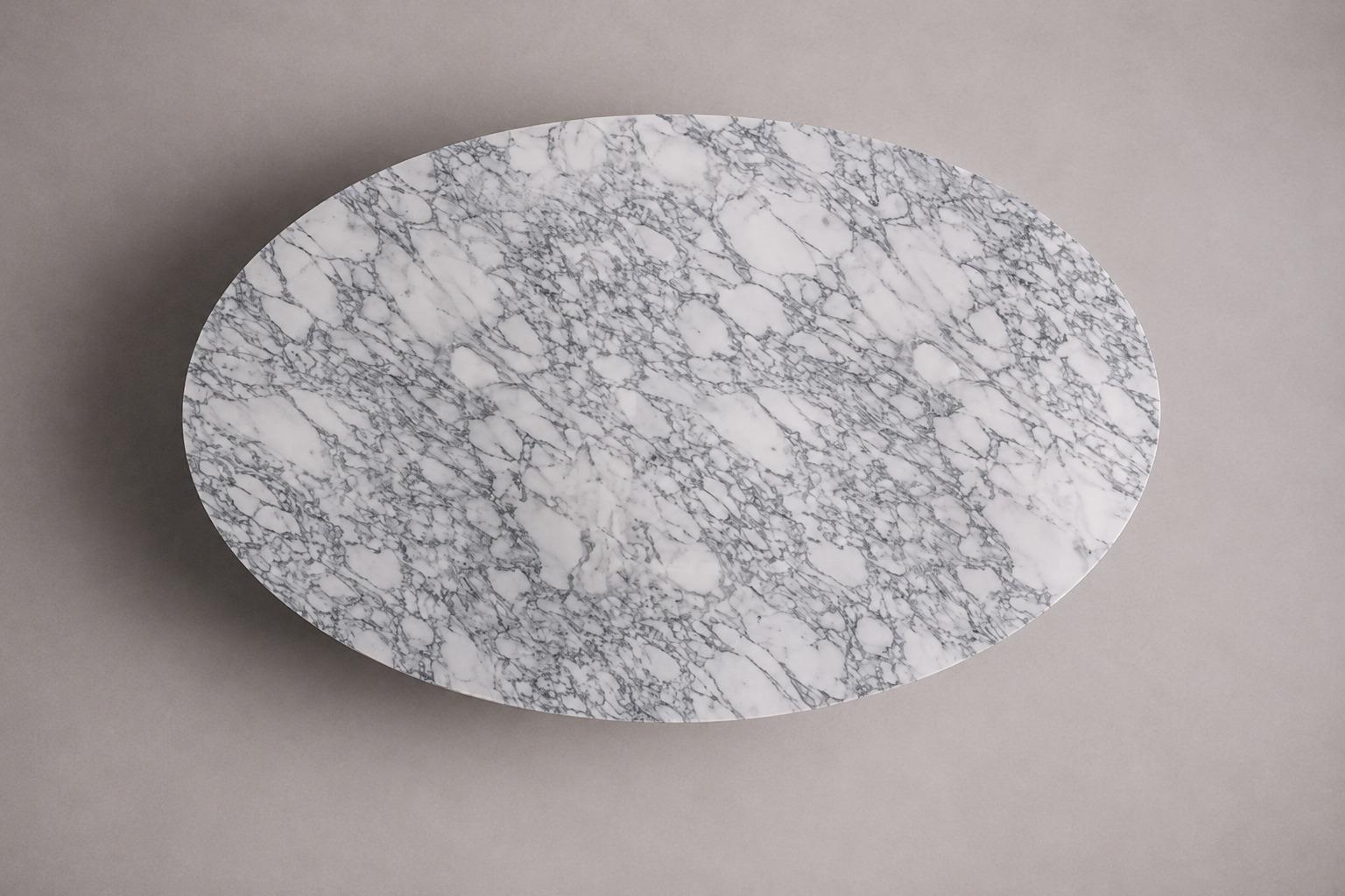 Hilda Oval Italian Carrara Marble Dining Table
