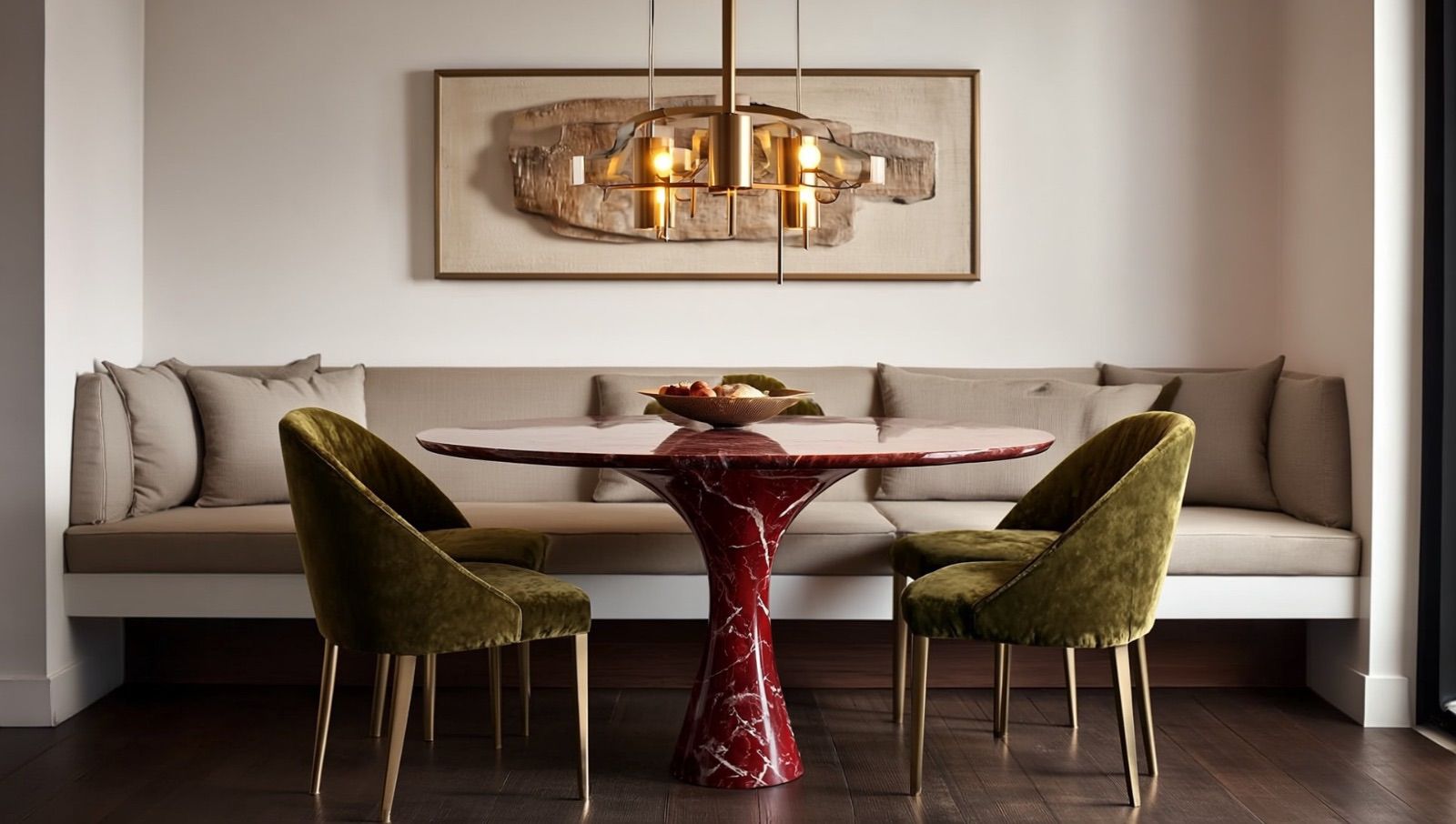 Jasmine Red Marble Round Table