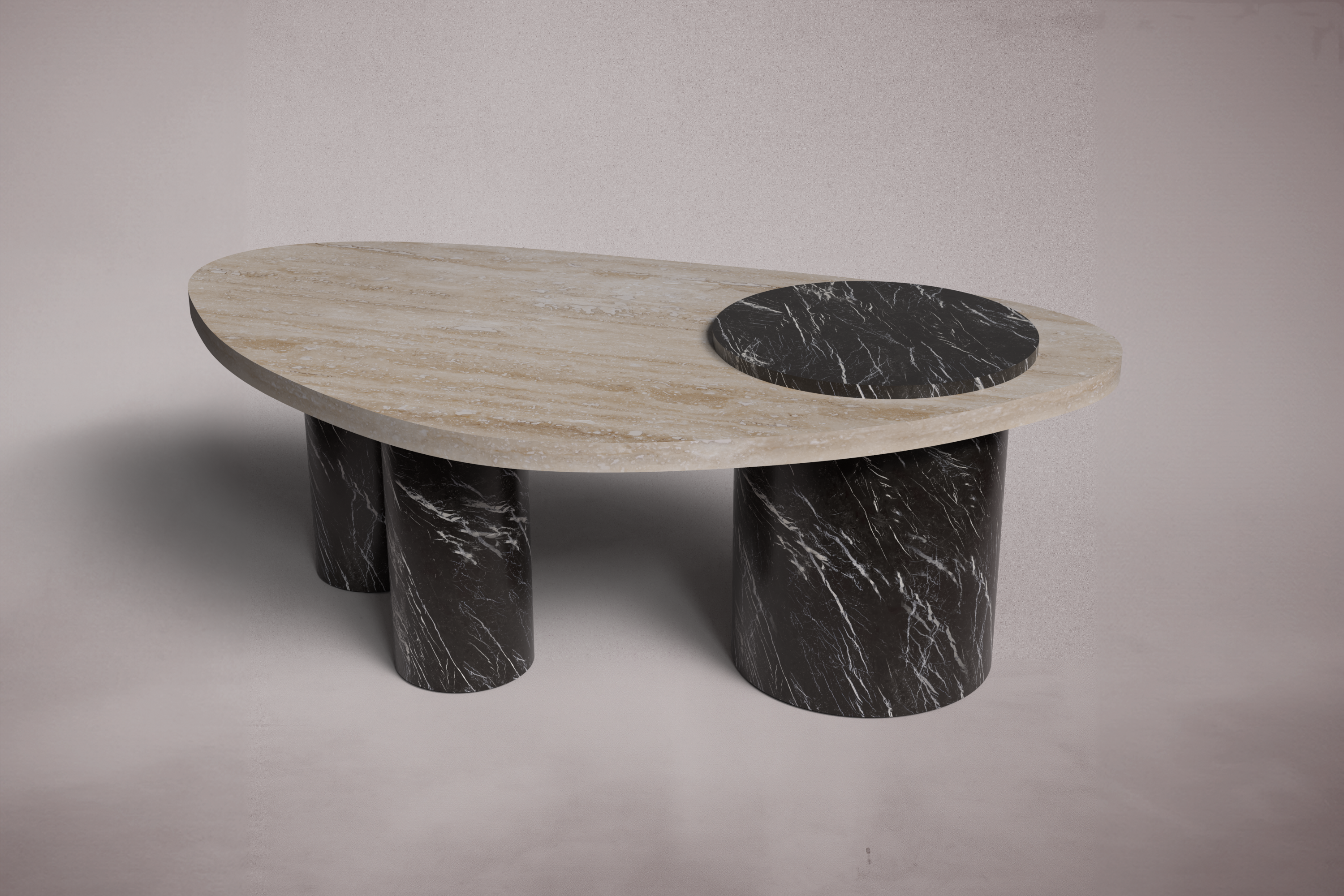 Krita Red Marble Coffee Table