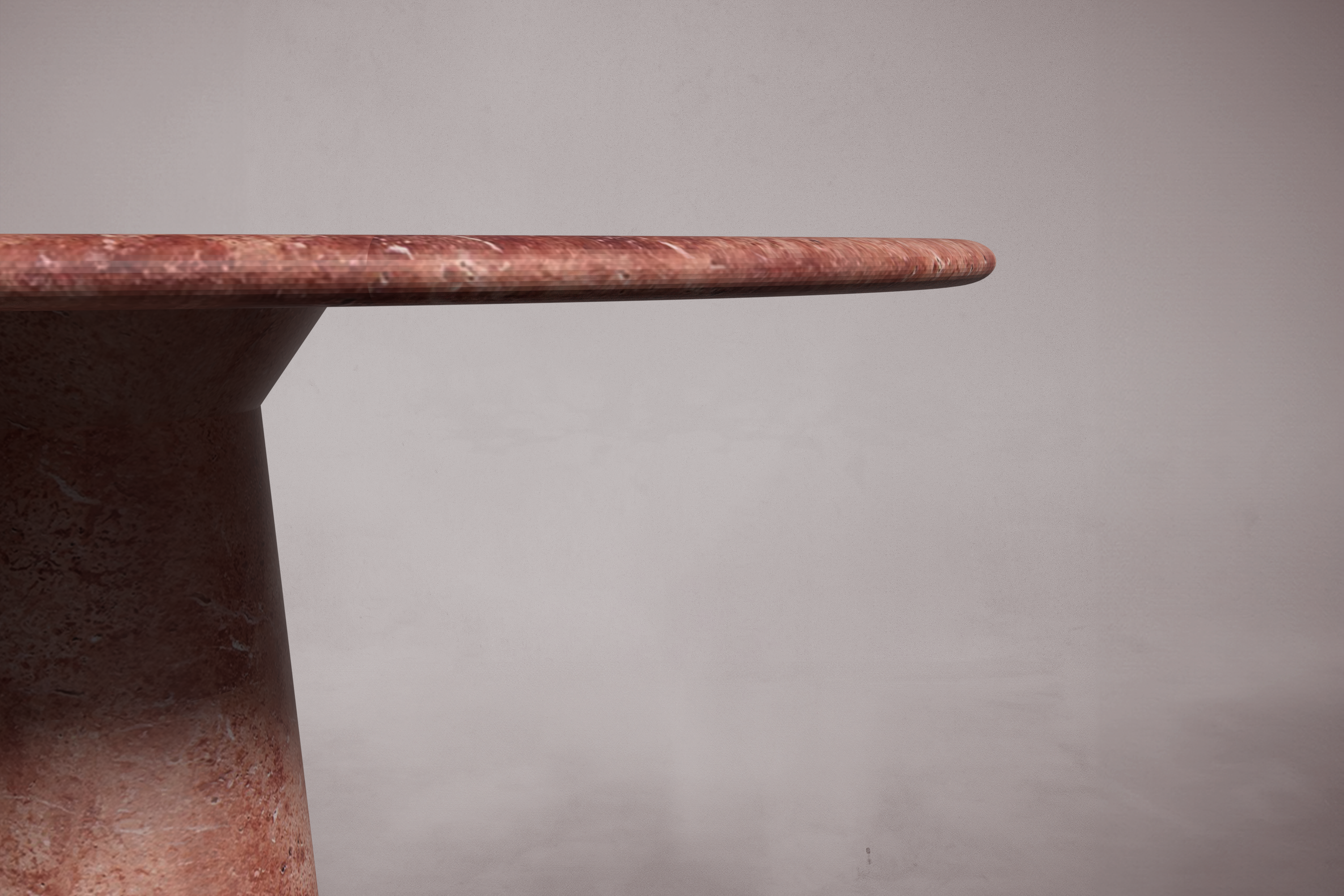 Le Cou Red Travertine Round Table