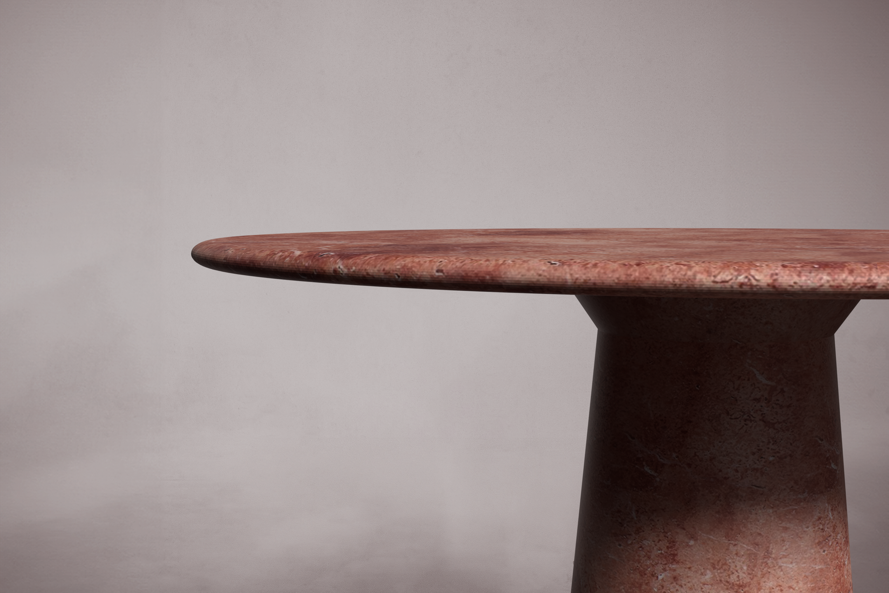 Le Cou Red Travertine Round Table