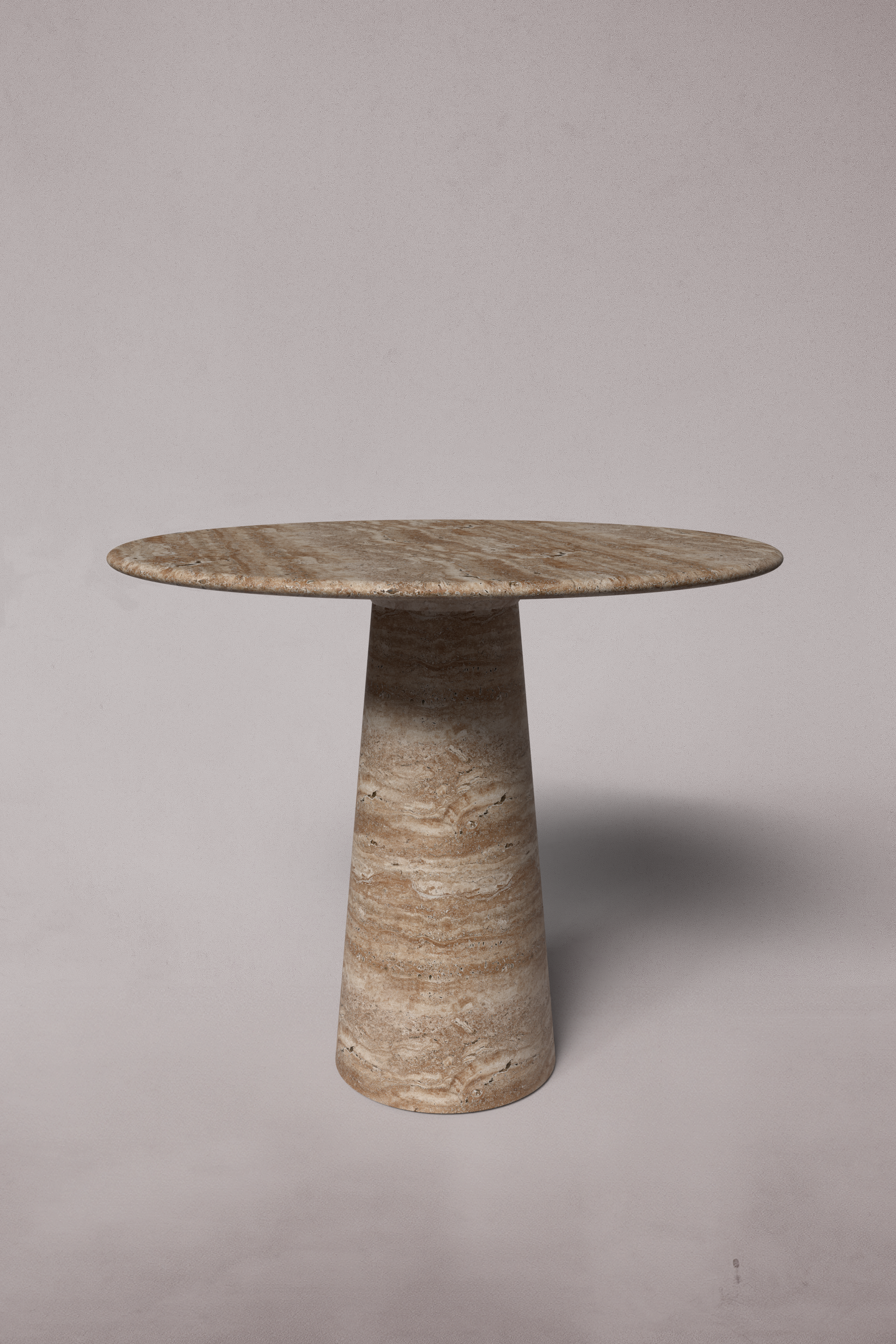 Le Cou Red Travertine Round Table