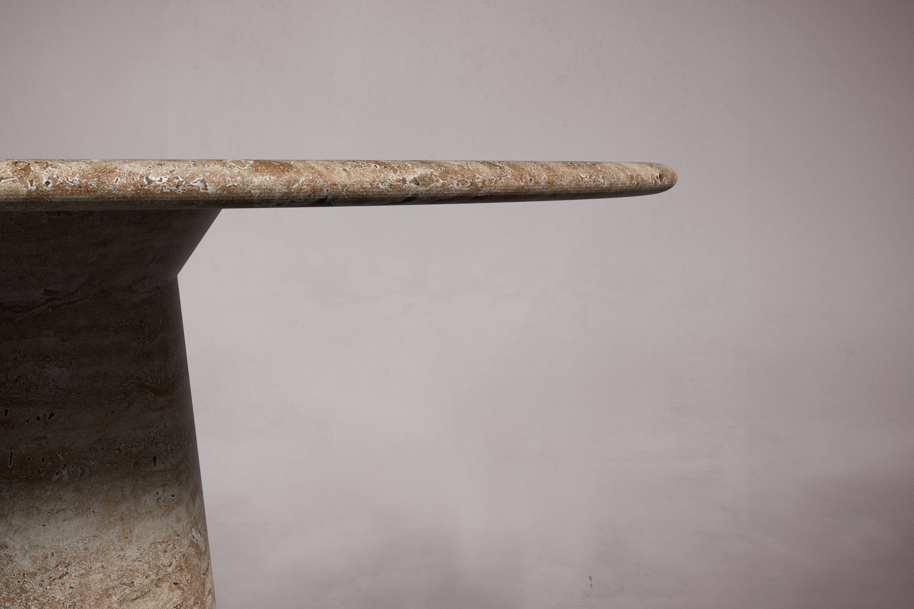 Le Cou Noche Travertine Round Table